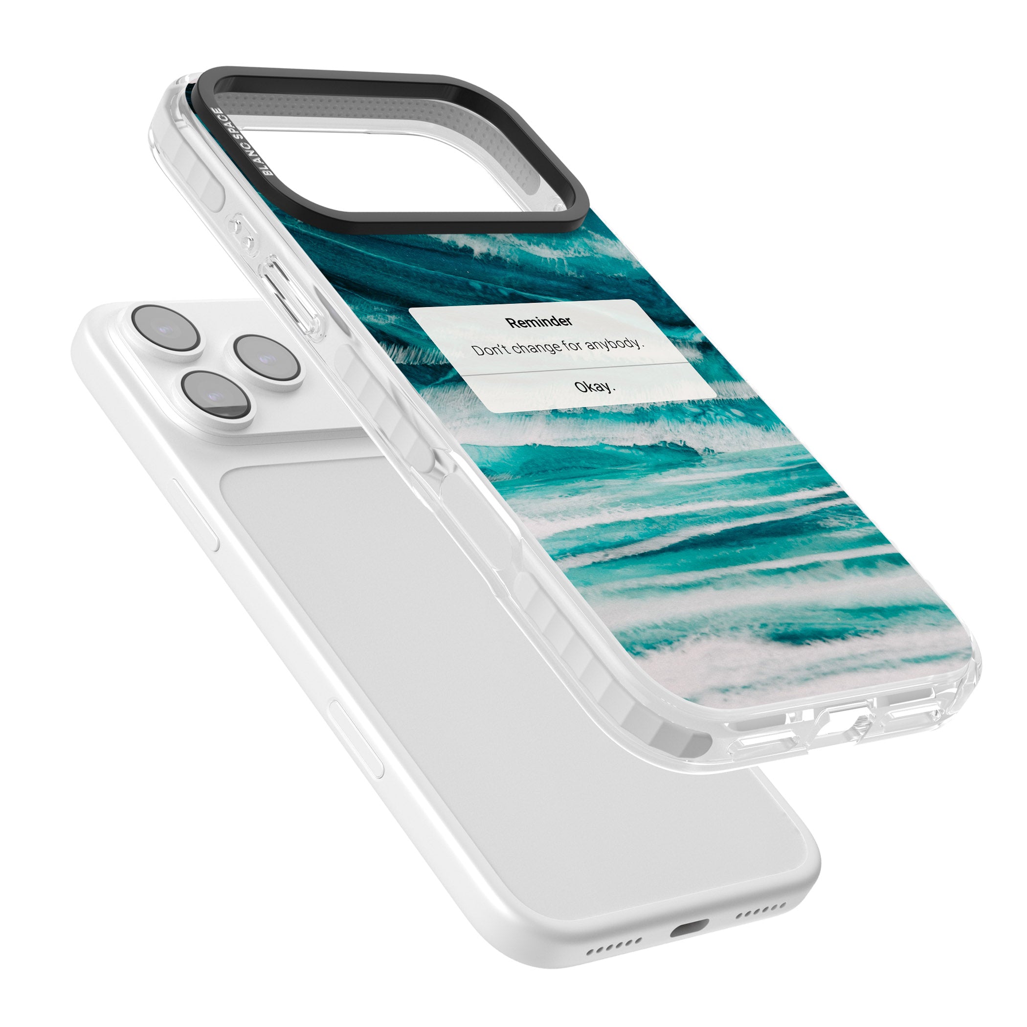 Ocean Vibe Reminder iPhone 17 Pro Impact Pro Clear Phone Case Colours