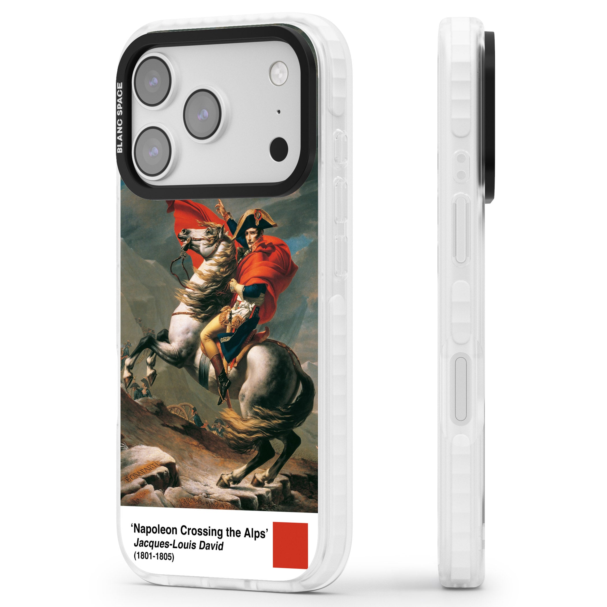 Napoleon Crossing The Alps iPhone 17 Pro Max Impact Pro Clear Phone Case Side Profile