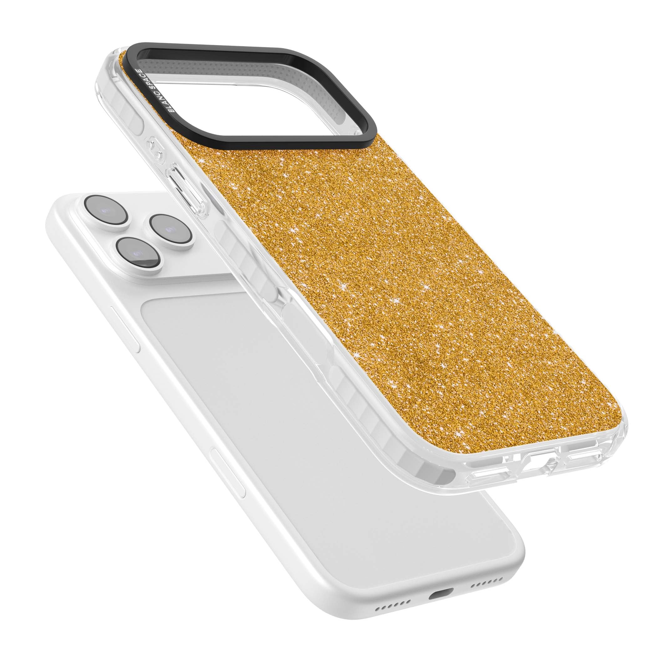 Gold Glitter gold glitter iPhone case featuring a shimmering sparkle wallpaper design in luxury gold | Impact Magsafe case for iPhone 17 Pro, iPhone 17 Pro Max