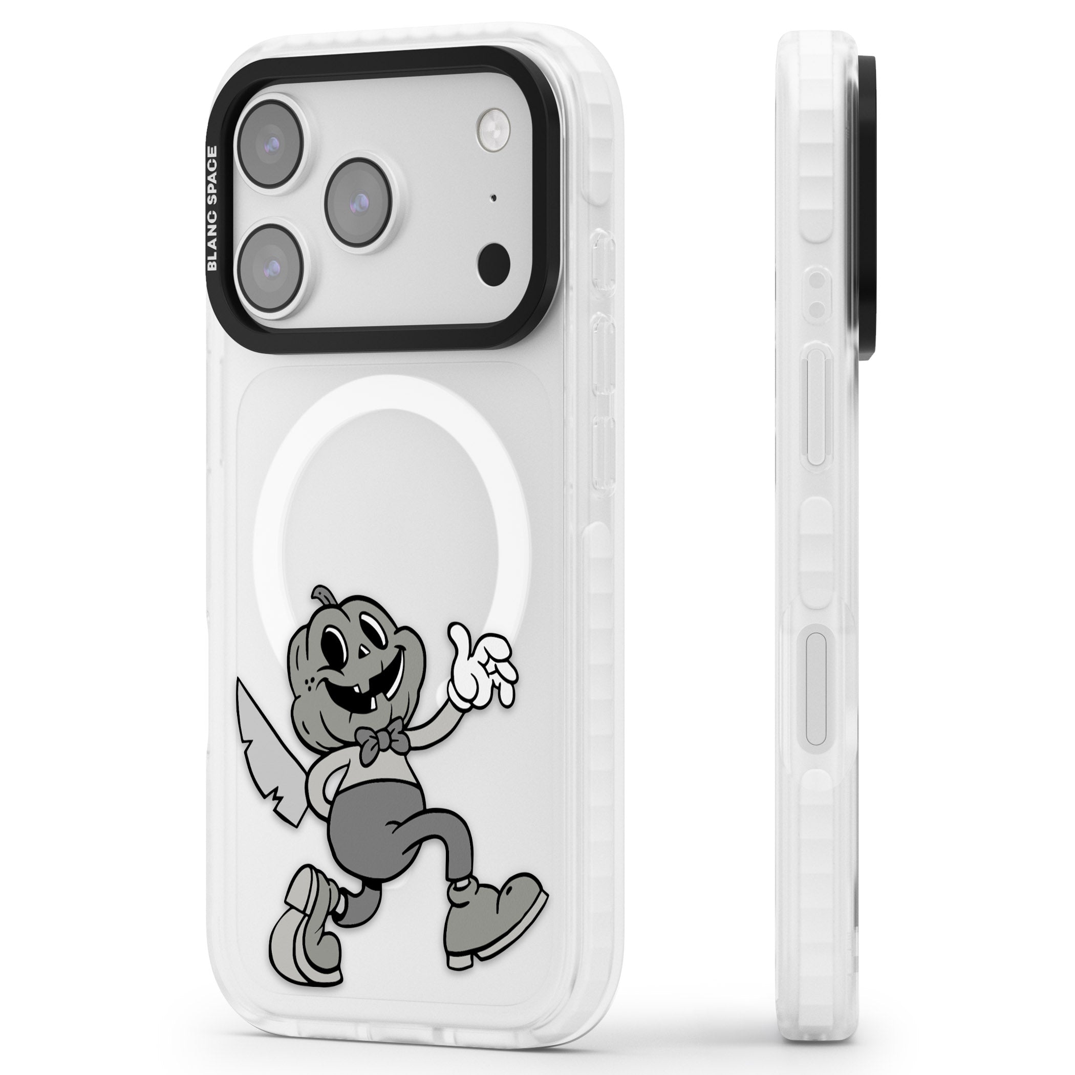 Jack O' Slasher iPhone 17 Pro Max Impact Pro Clear Phone Case Side Profile