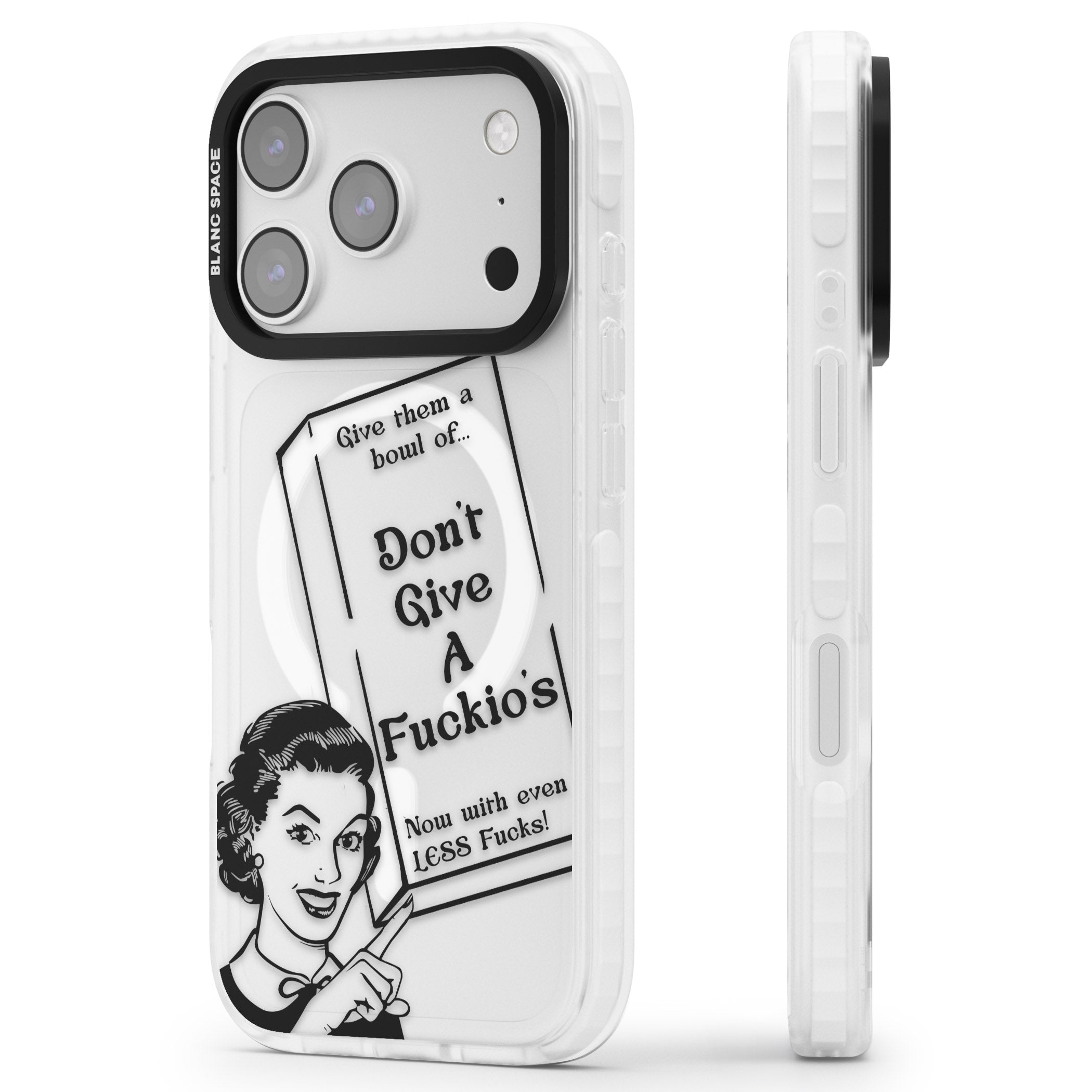 Dont Give A F Ckios Cereal iPhone 17 Pro Max Impact Pro Clear Phone Case Side Profile