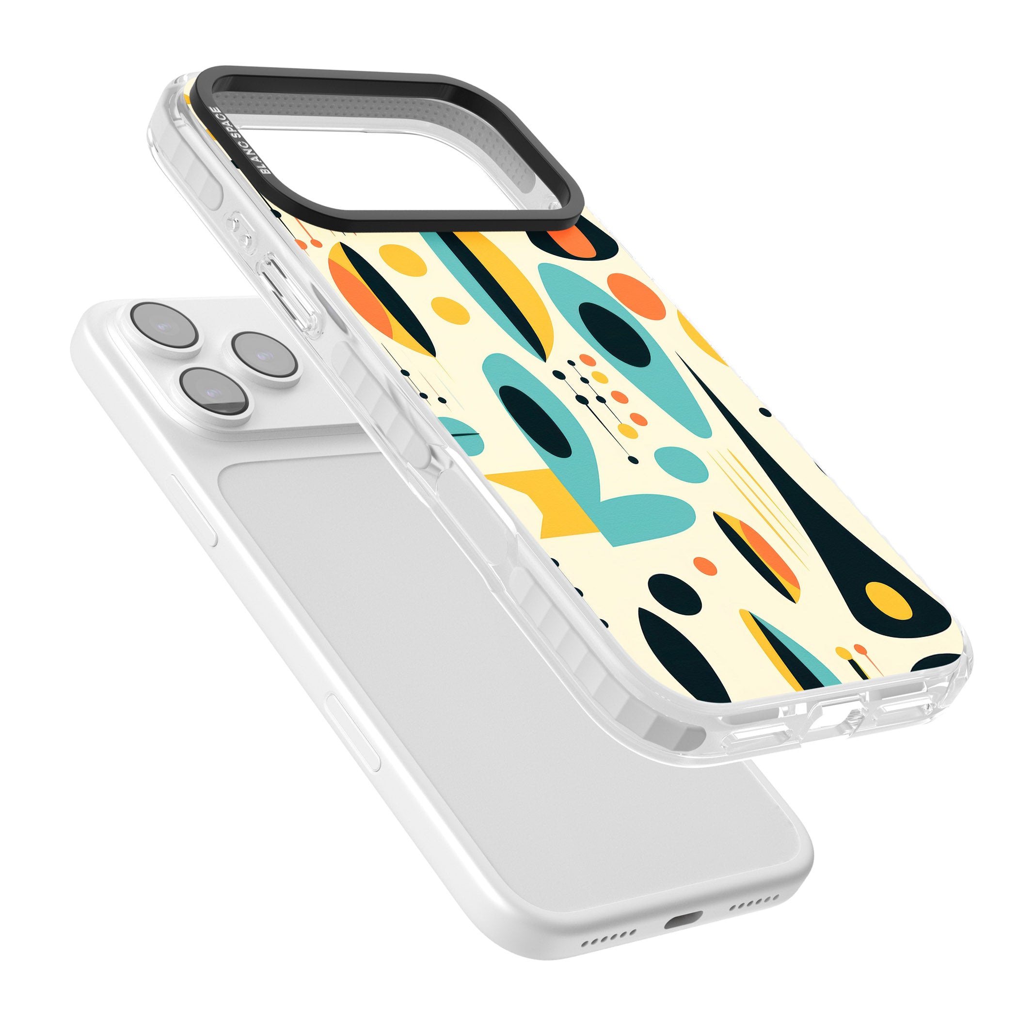 Mid Century Atomic Pattern iPhone 17 Pro Max Impact Pro Clear Phone Case Colours