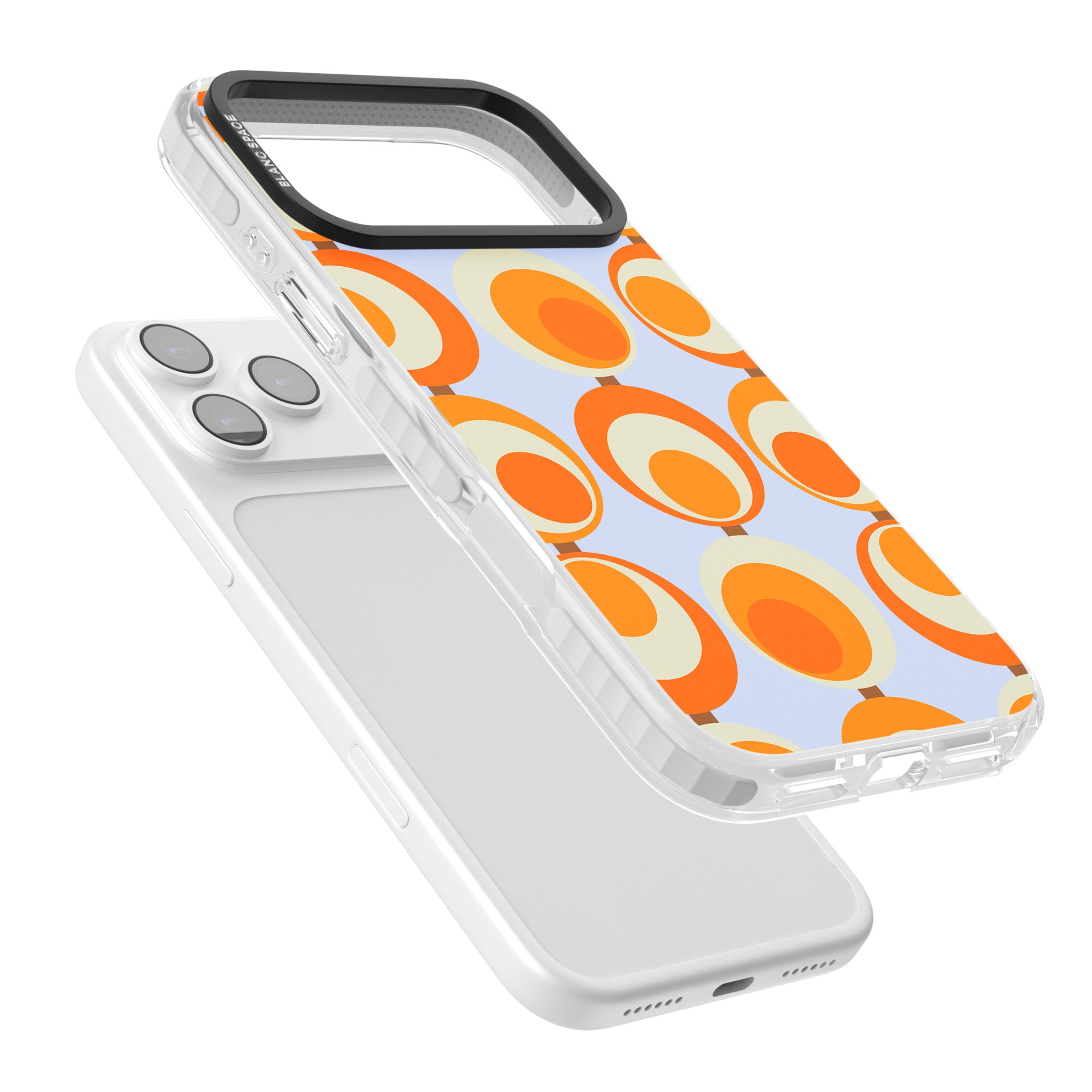 Mid Century Blue Orange Pattern iPhone 17 Pro Max Impact Pro Clear Phone Case Colours