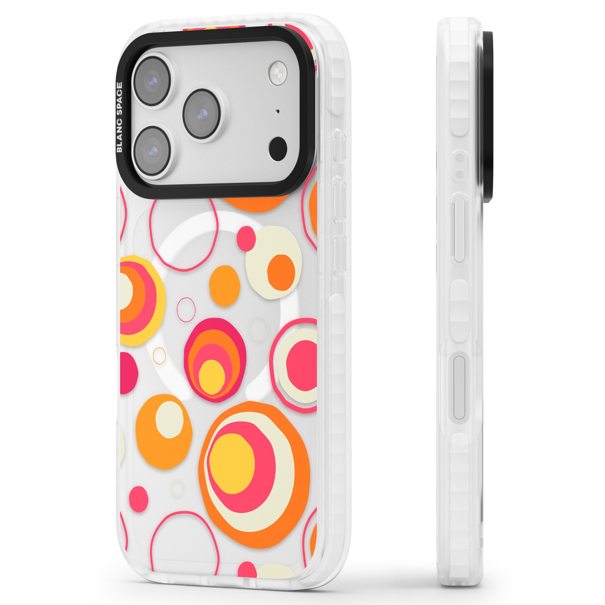 Mid Century Party Pattern iPhone 17 Pro Max Impact Pro Clear Phone Case Side Profile