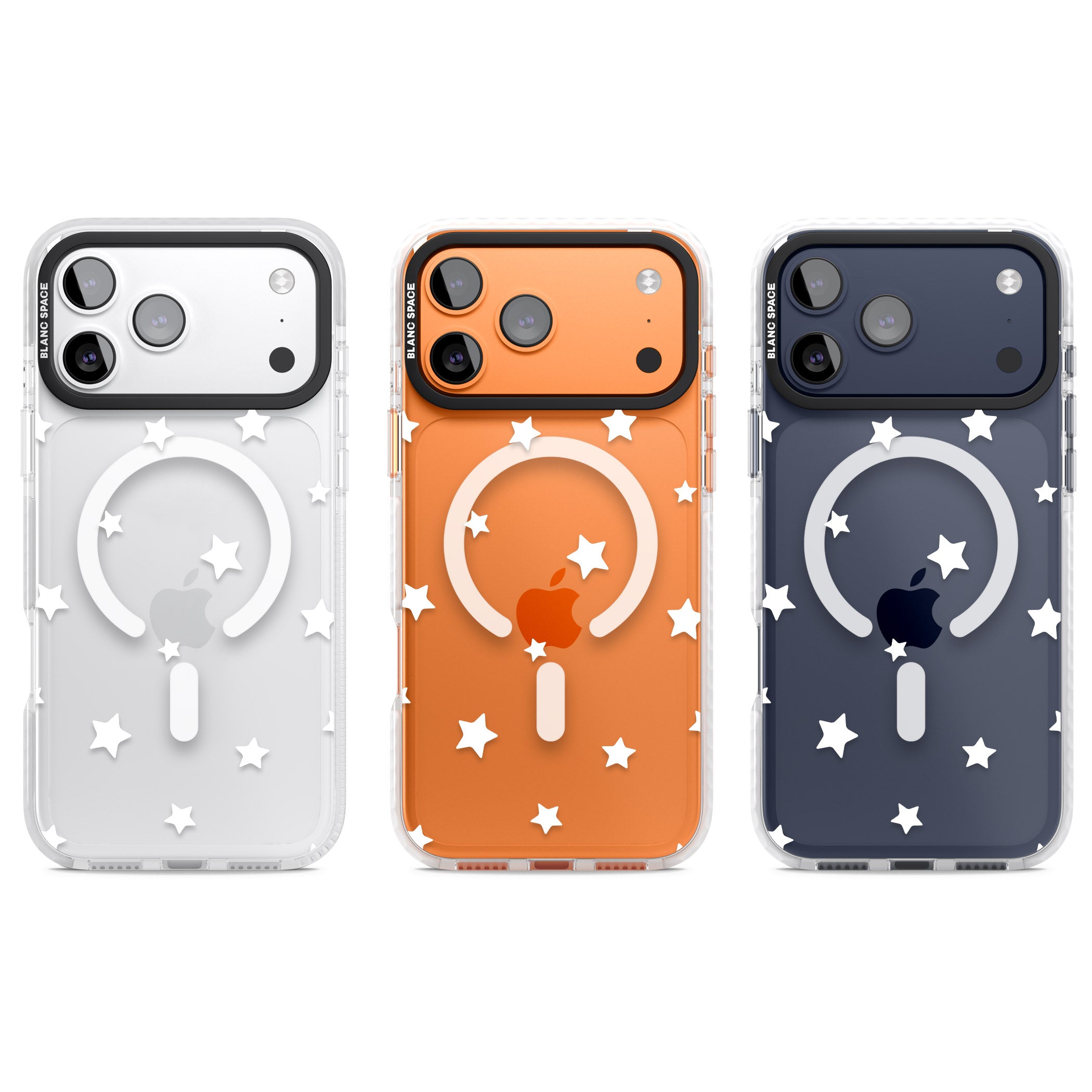 Starry Night White Stars iPhone 17 Pro Impact Pro Clear Phone Case APT Impact Protection