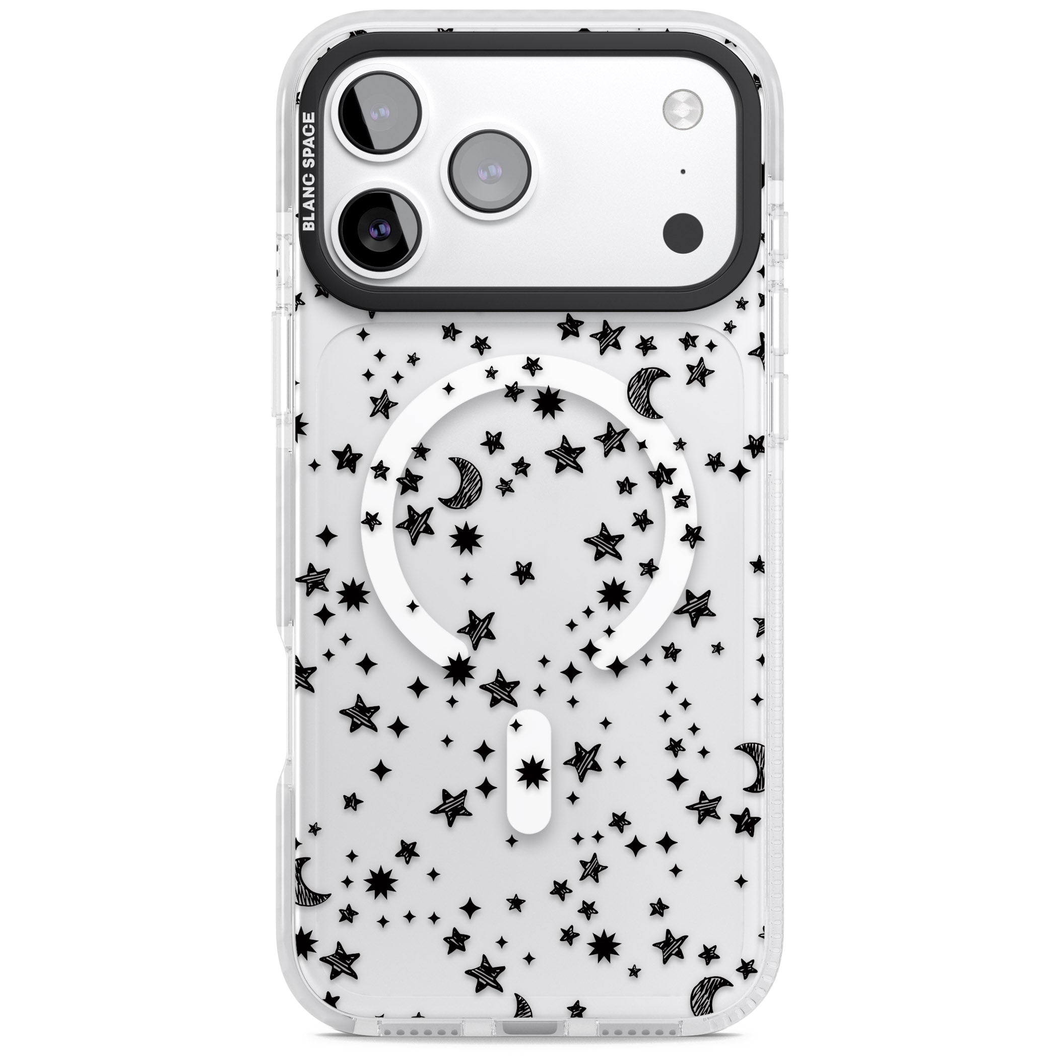 Black Cosmic Galaxy Pattern iPhone 17 Pro Max Impact Pro Clear Phone Case
