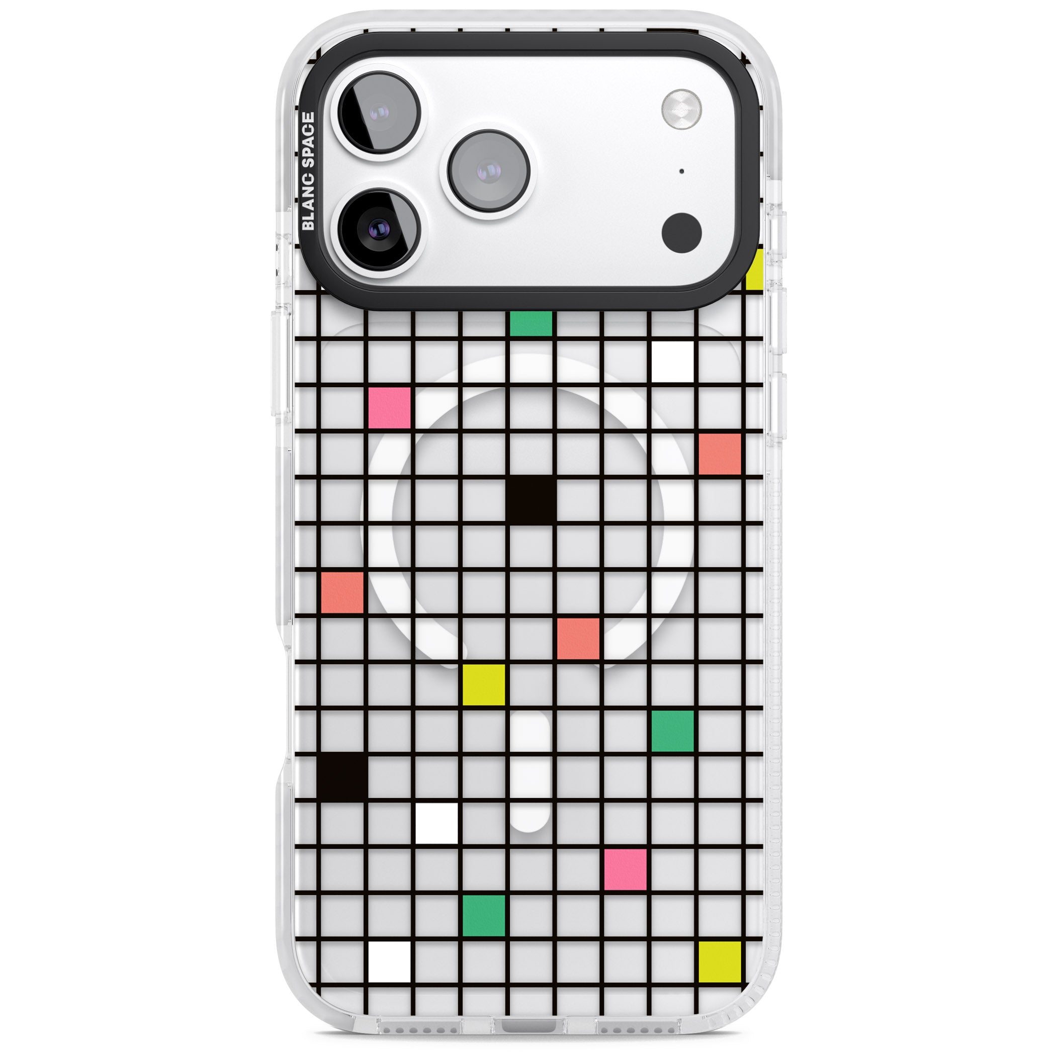 Vibrant Clear Geometric Grid iPhone 17 Pro Max Impact Pro Clear Phone Case