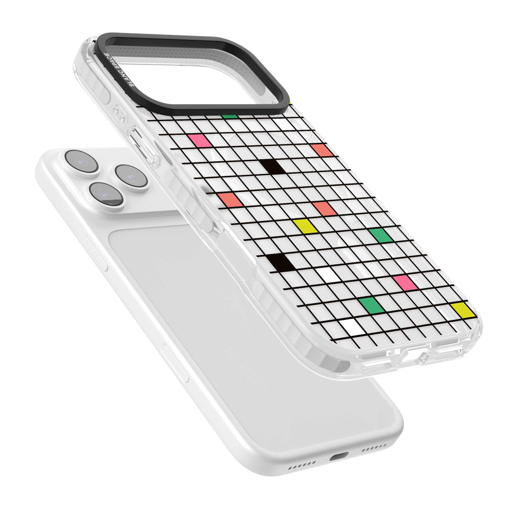 Vibrant Clear Geometric Grid iPhone 17 Pro Max Impact Pro Clear Phone Case Colours