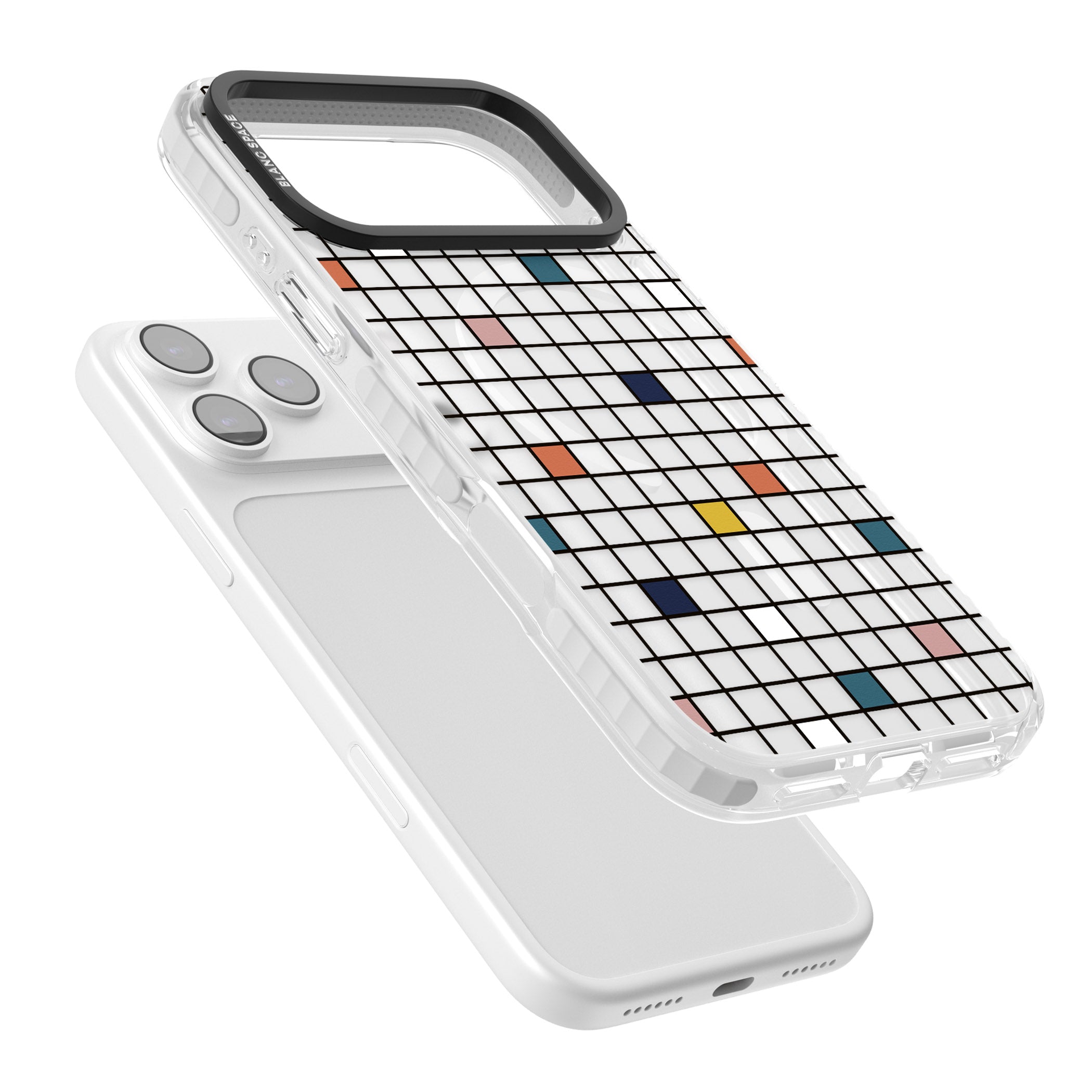 Earthtone Clear Geometric Grid iPhone 17 Pro Max Impact Pro Clear Phone Case Colours
