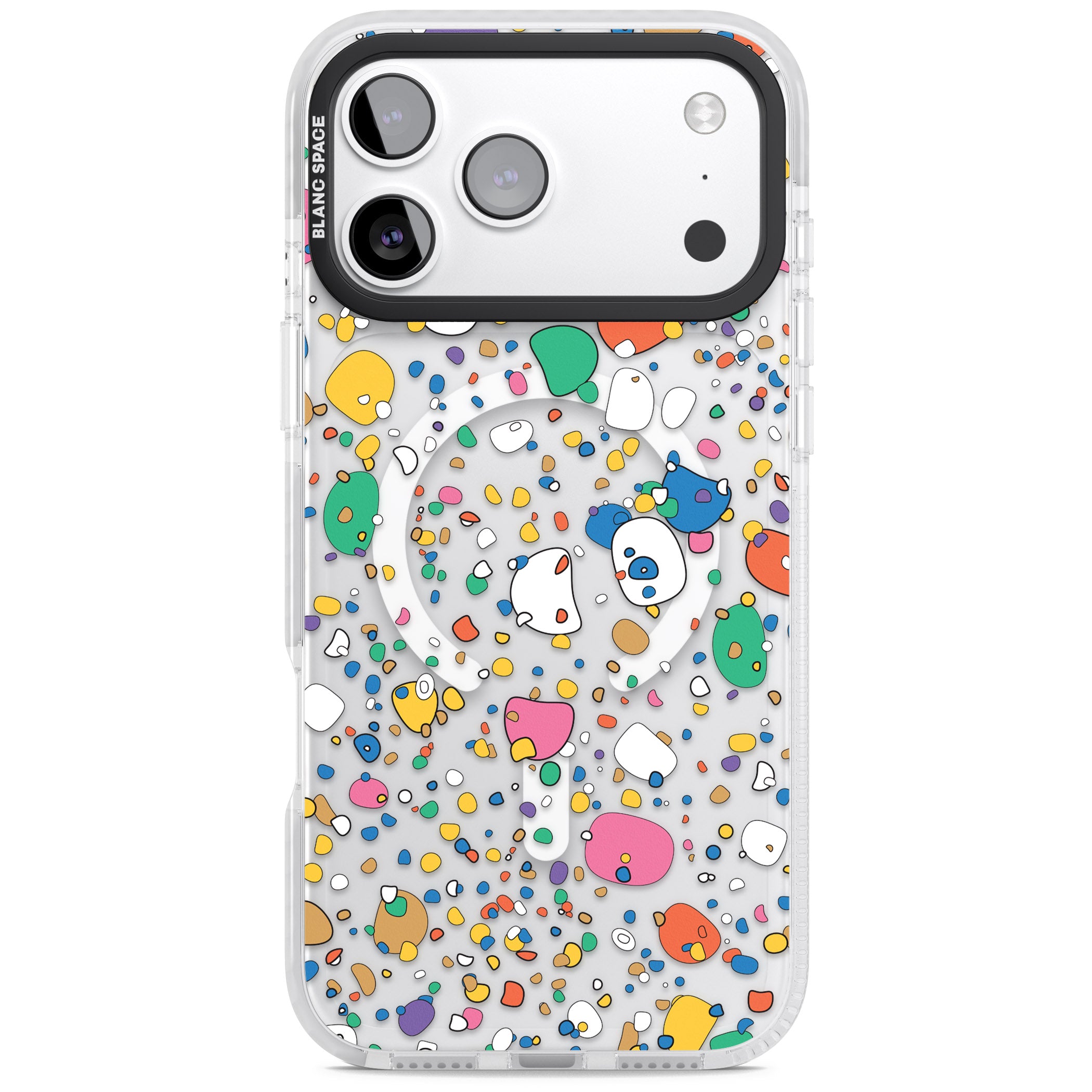 Colourful Confetti Pebbles iPhone 17 Pro Max Impact Pro Clear Phone Case
