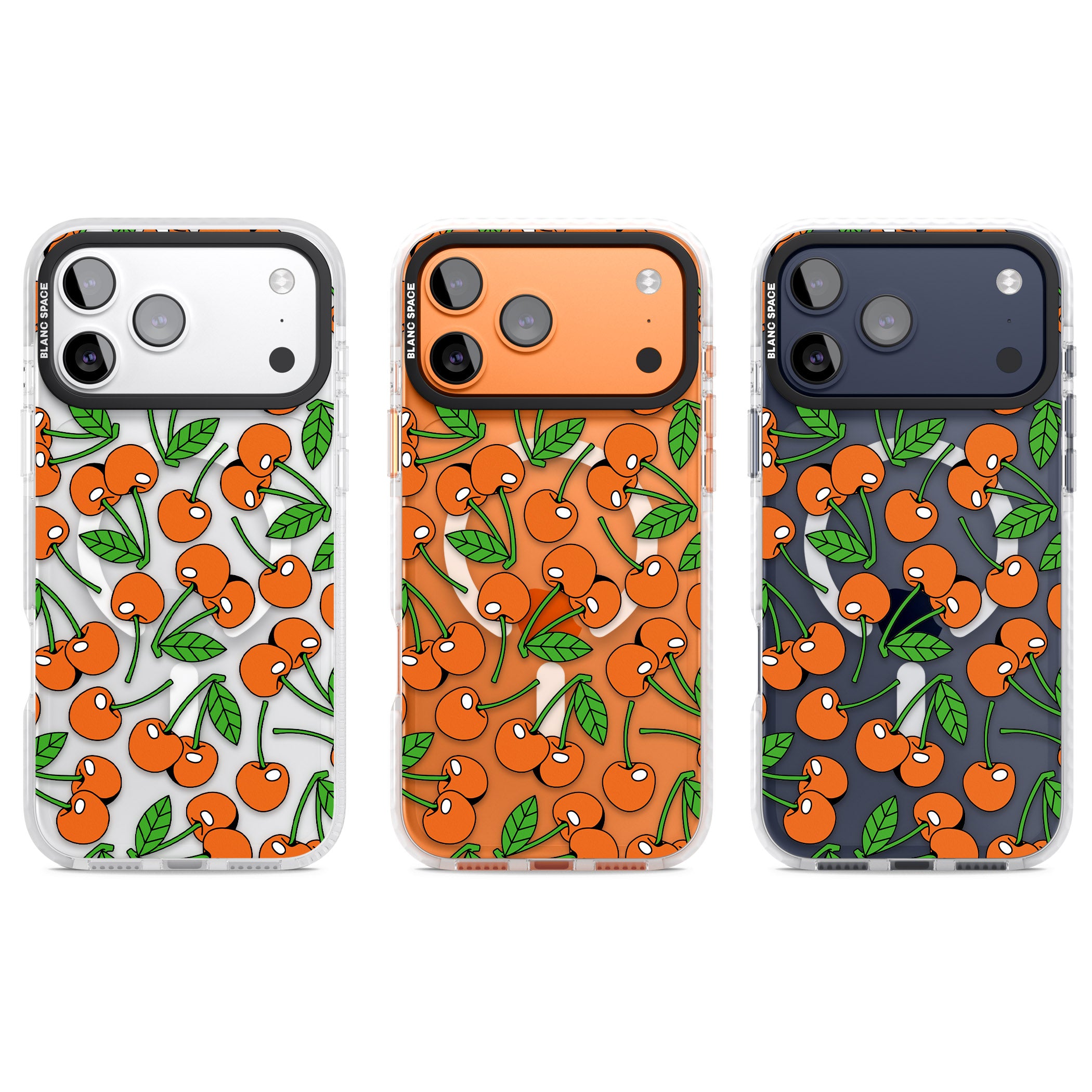 Orchard Fresh Cherries iPhone 17 Pro Impact Pro Clear Phone Case APT Impact Protection