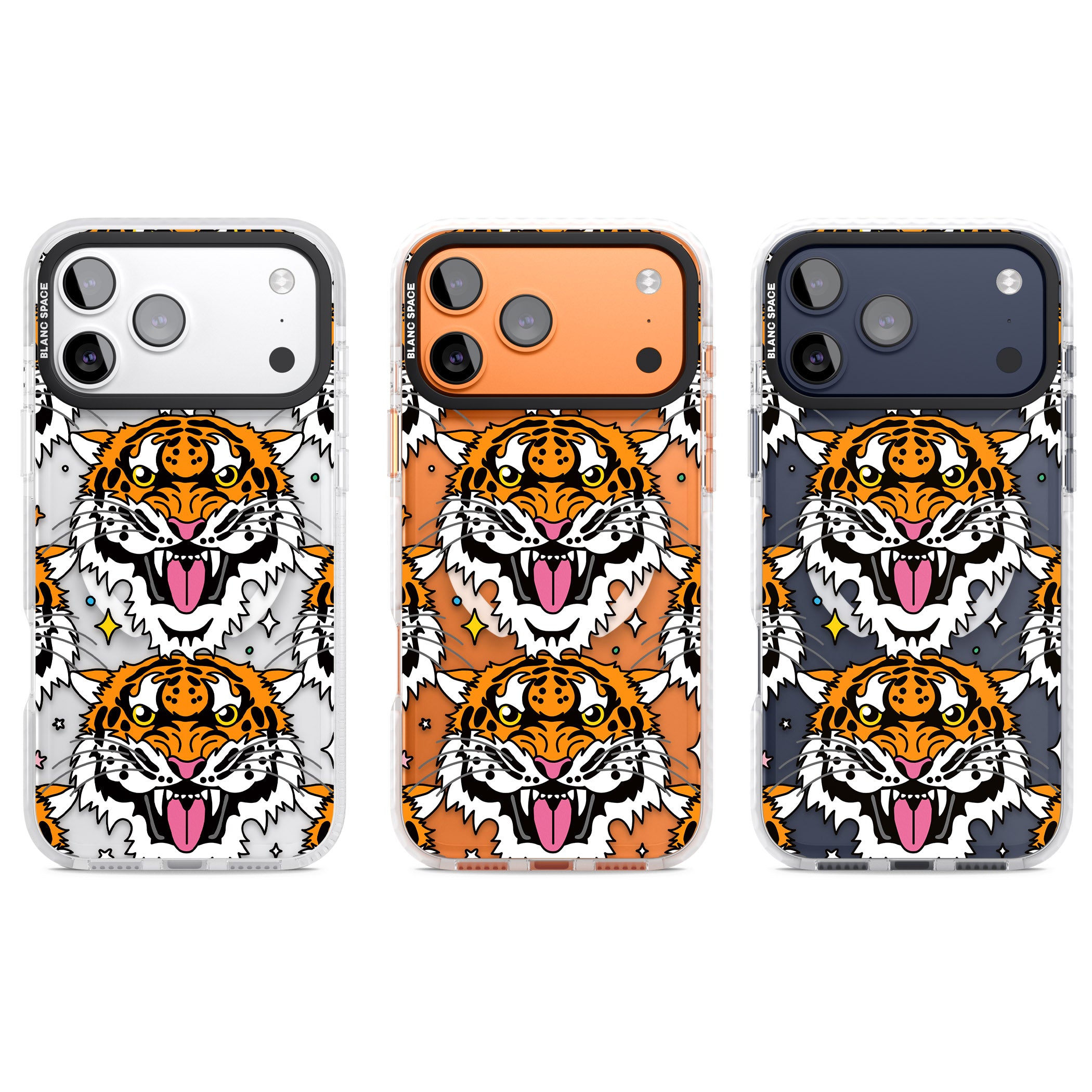 Fierce Jungle Tigers iPhone 17 Pro Impact Pro Clear Phone Case APT Impact Protection