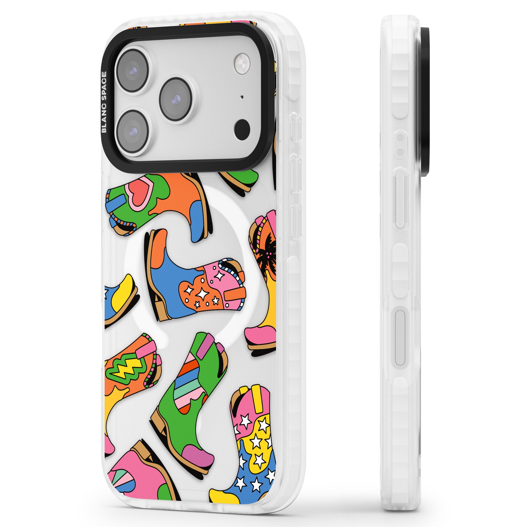 Starburst Boots iPhone 17 Pro Max Impact Pro Clear Phone Case Side Profile