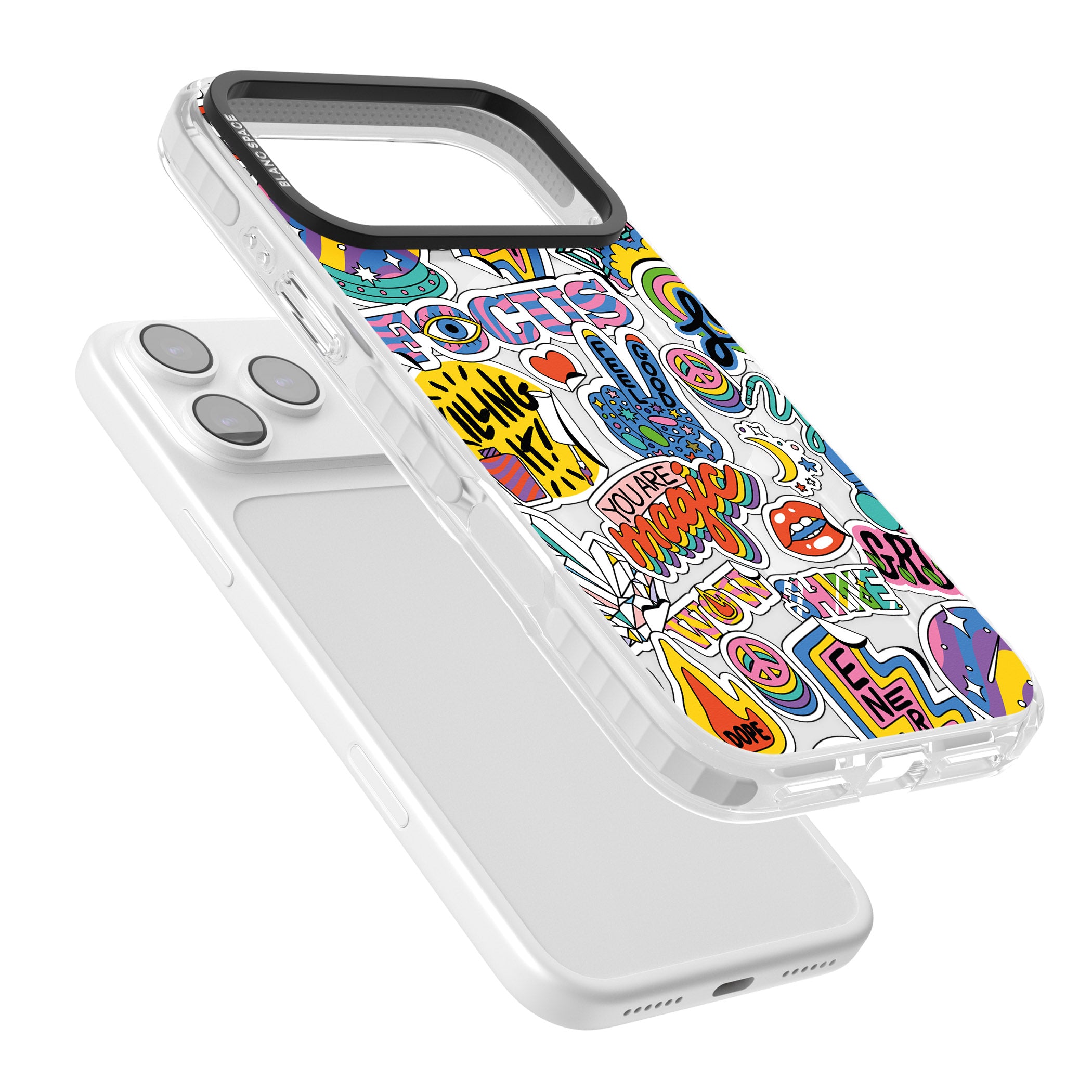 Magic Sticker Collage iPhone 17 Pro Max Impact Pro Clear Phone Case Colours
