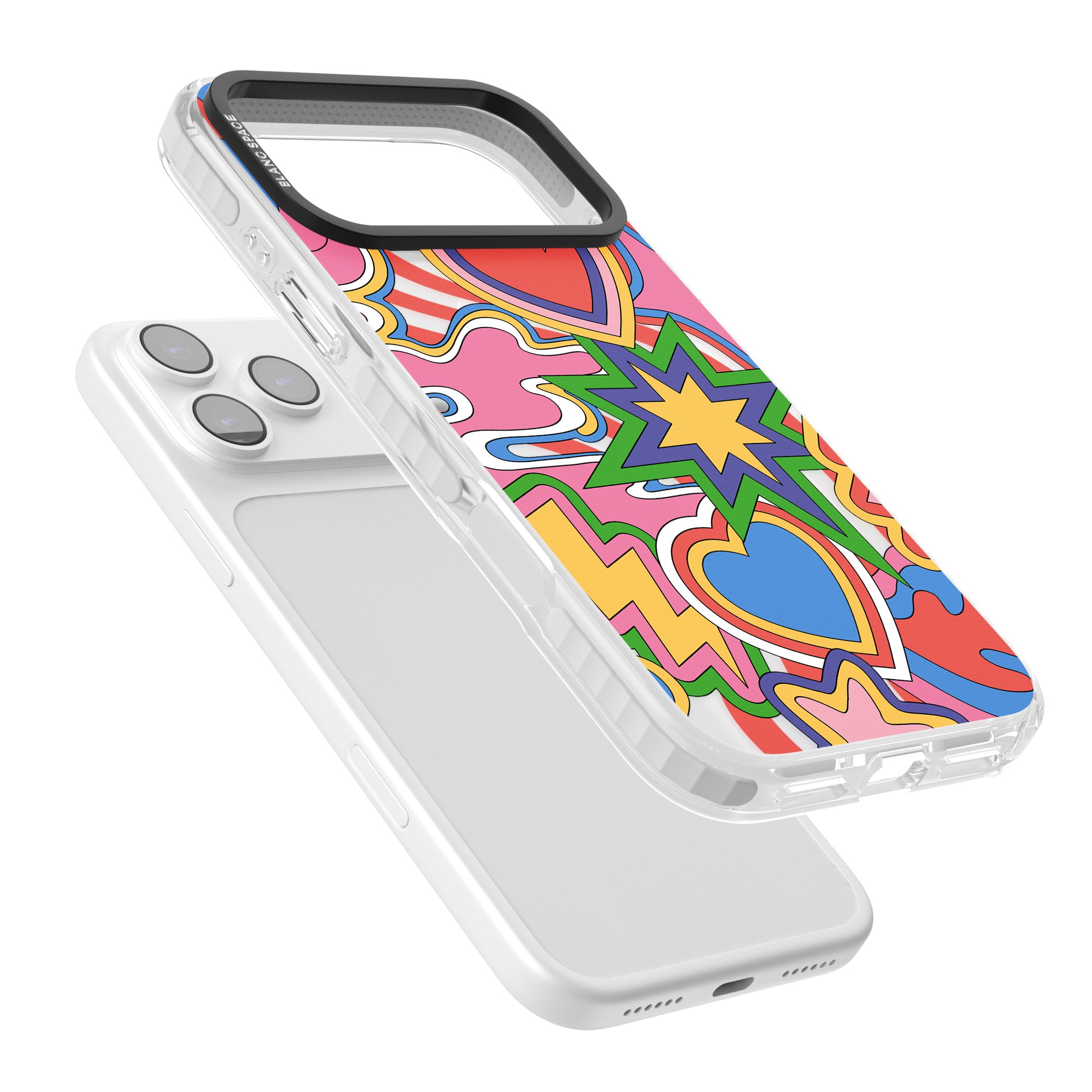 Psychedelic Pop Art Explosion iPhone 17 Pro Max Impact Pro Clear Phone Case Colours