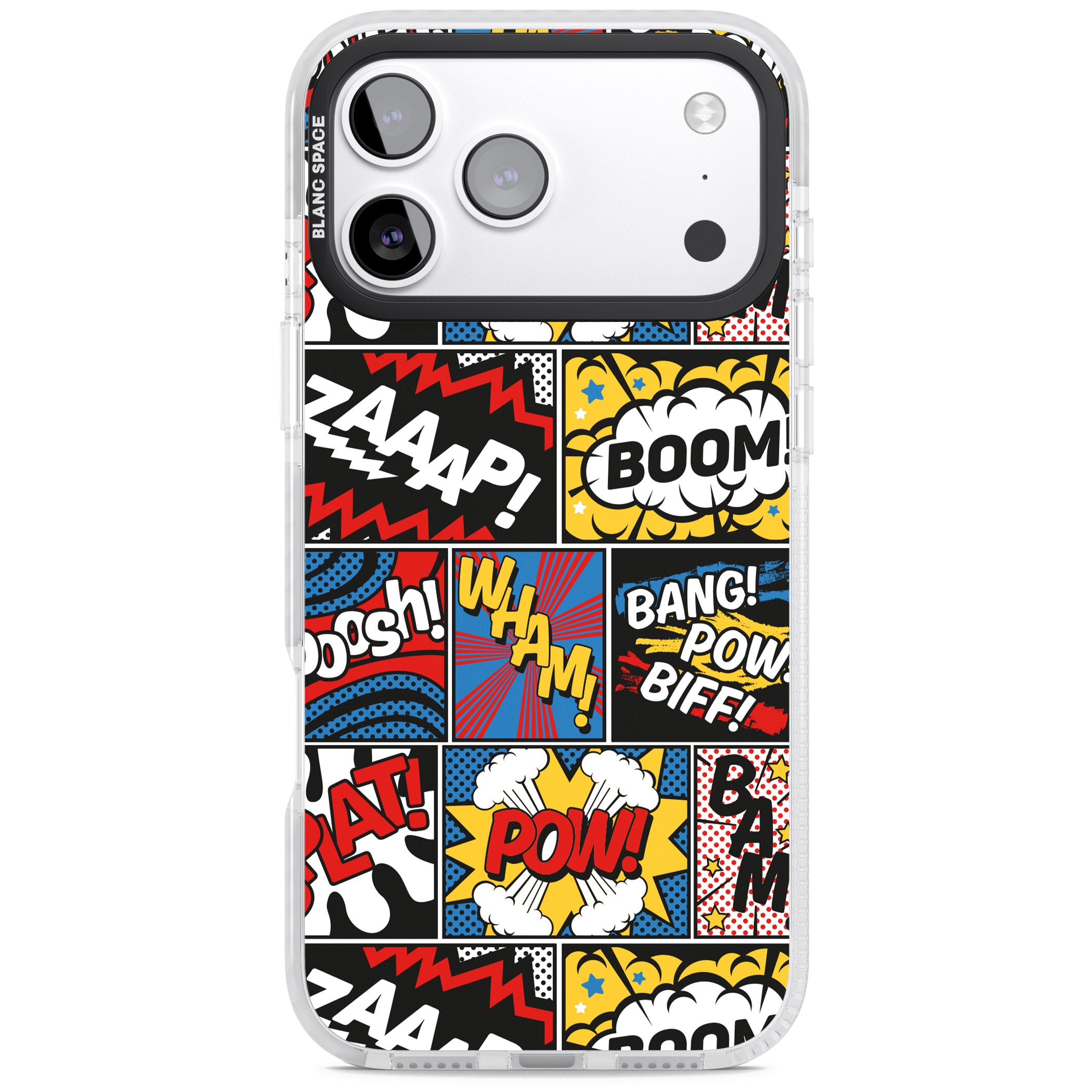 Onomatopoeia iPhone 17 Pro Max Impact Pro Clear Phone Case
