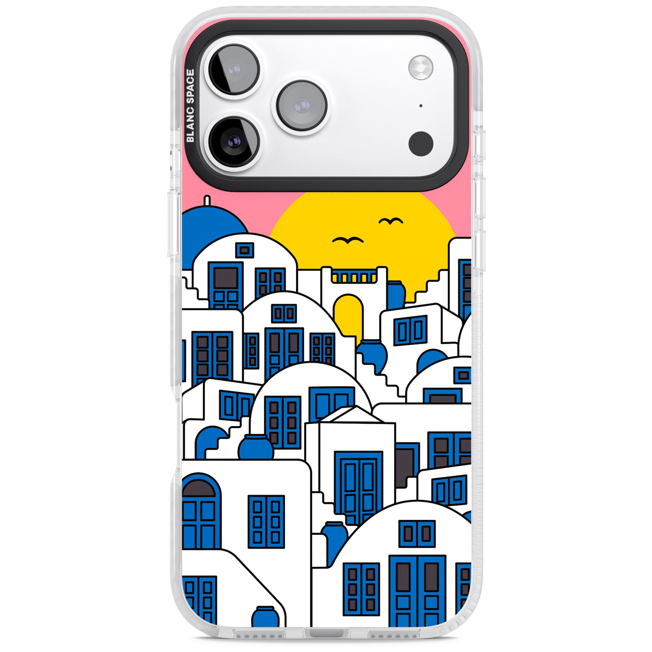 Santorini Sunset iPhone 17 Pro Max Impact Pro Clear Phone Case