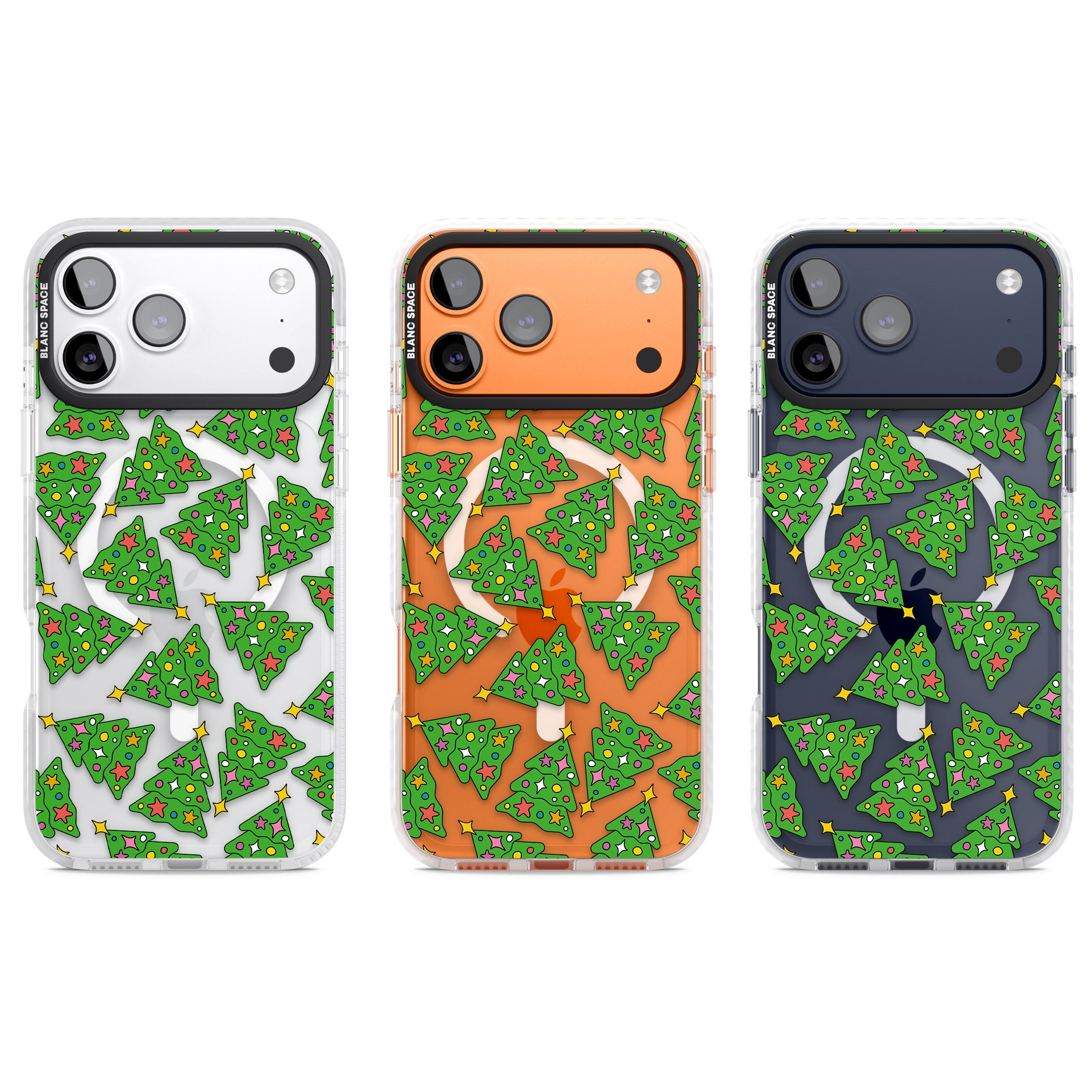 Christmas Tree Pattern iPhone 17 Pro Impact Pro Clear Phone Case APT Impact Protection