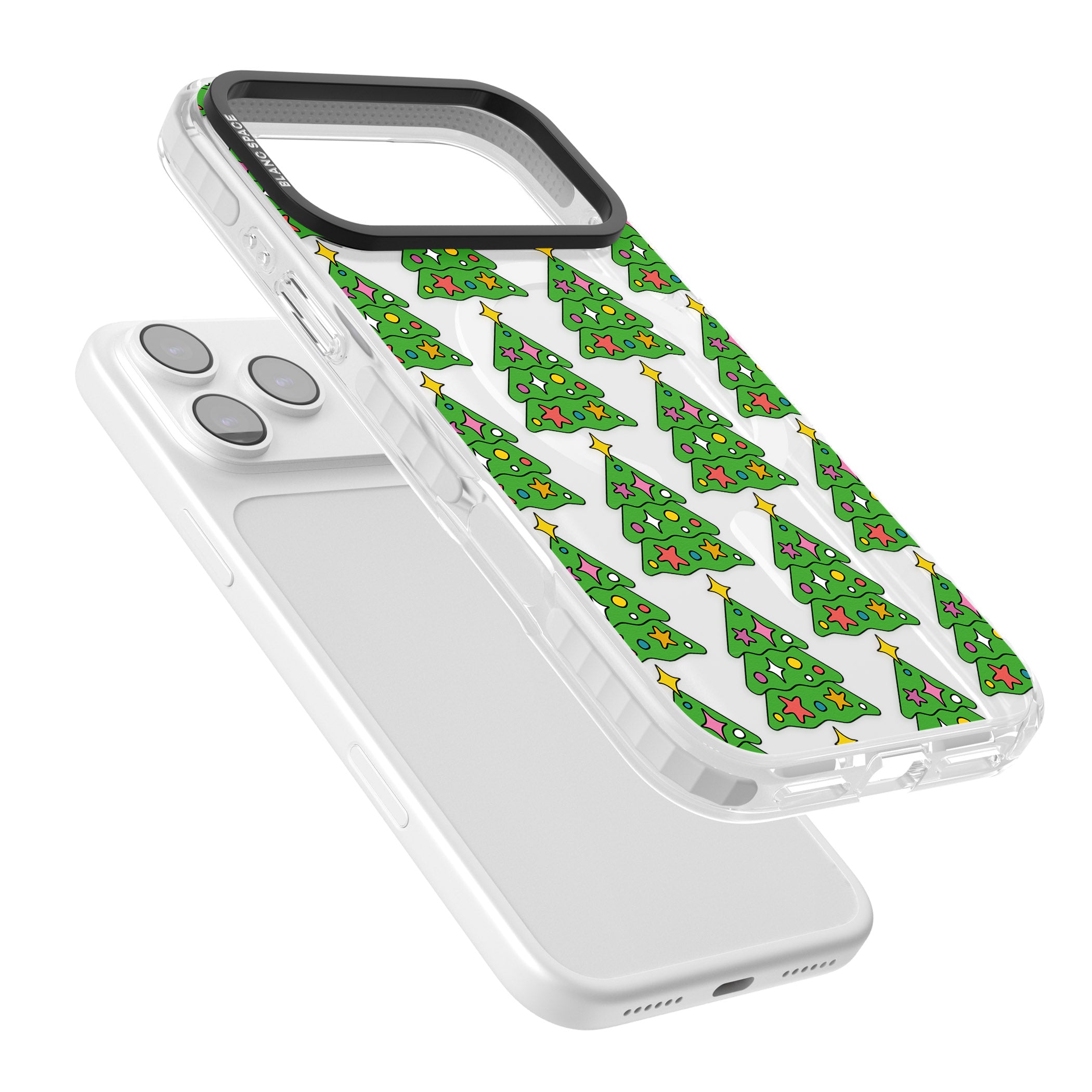 Christmas Tree Pattern (Clear) iPhone 17 Pro Impact Pro Clear Phone Case Colours