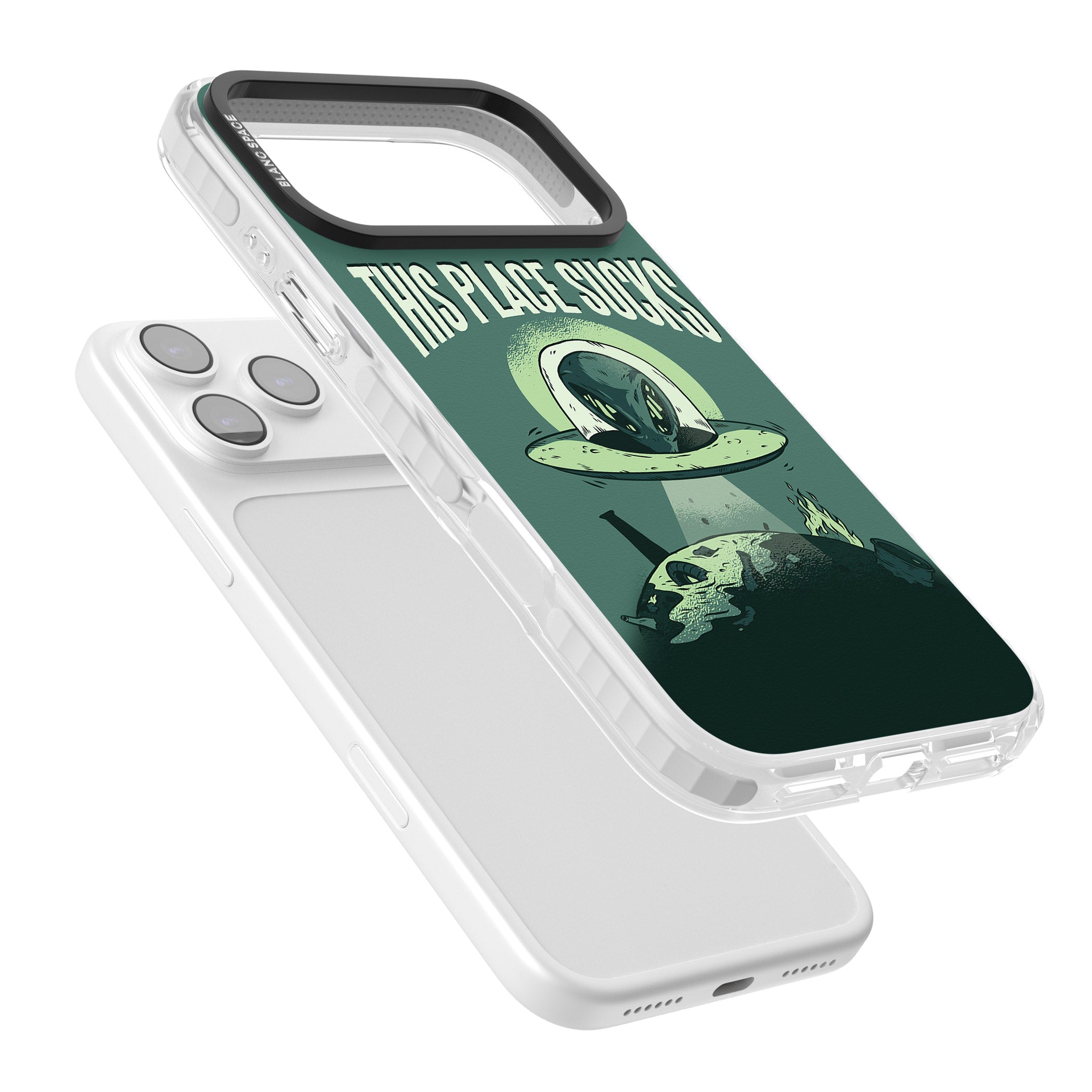 Earth Sucks iPhone 17 Pro Max Impact Pro Clear Phone Case Colours