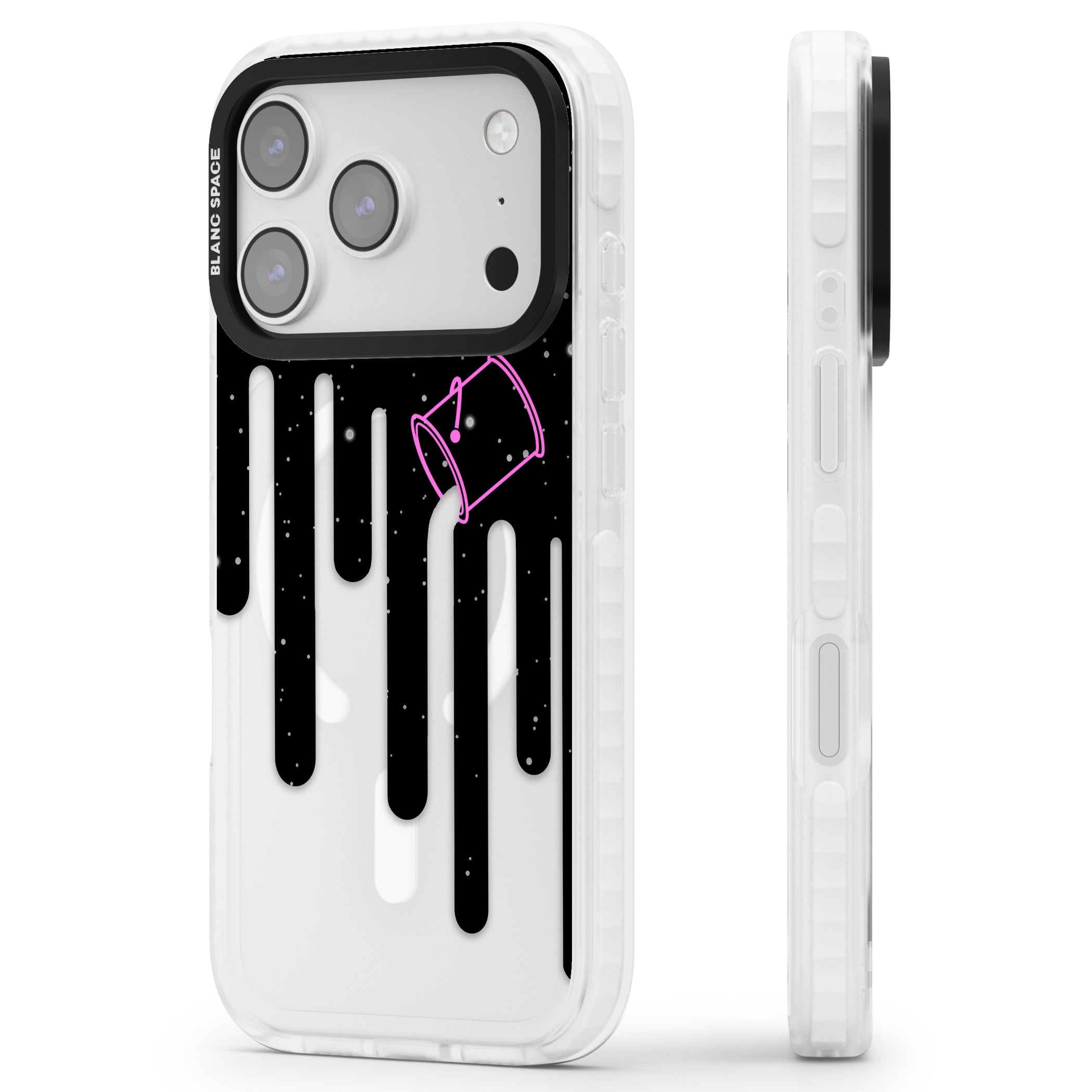 Cosmic Drip iPhone 17 Pro Max Impact Pro Clear Phone Case Side Profile