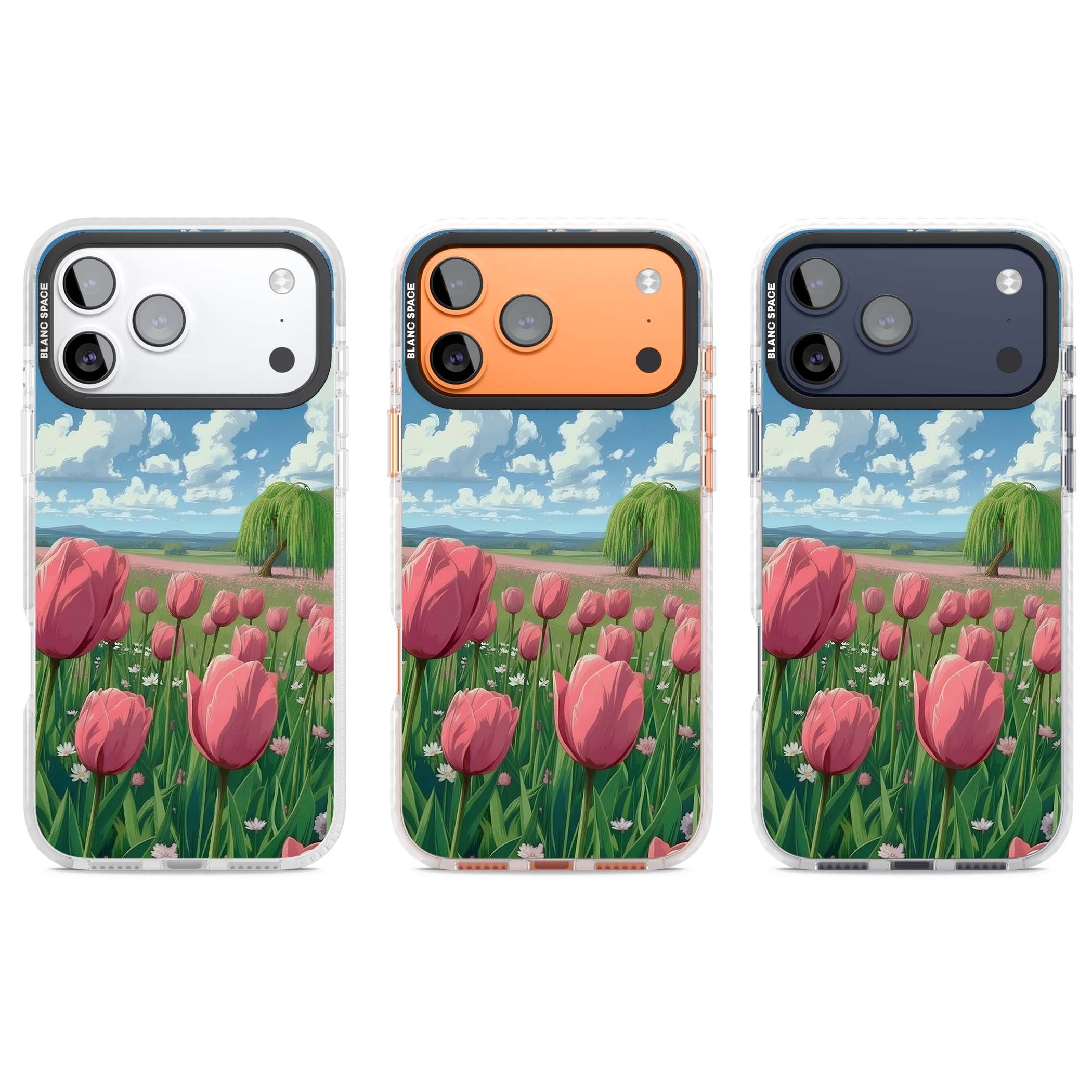 Willow By The Pink Tulips floral iPhone case | Impact Magsafe case for iPhone 17 Pro, iPhone 17 Pro Max
