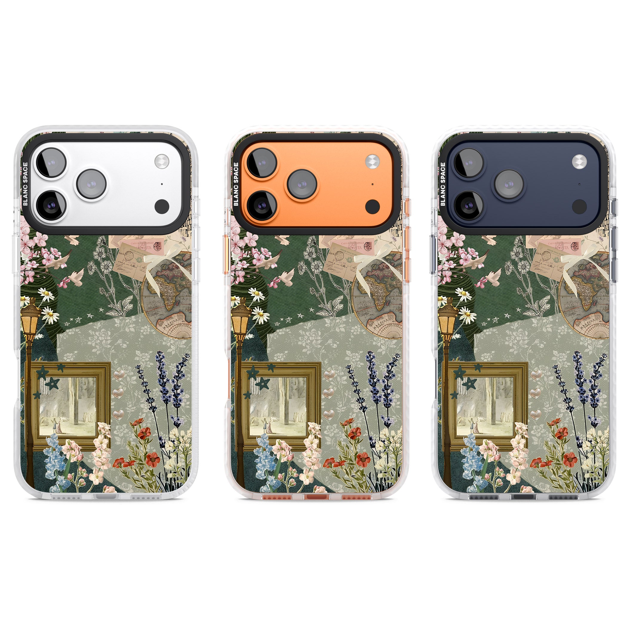 Vintage Spring Collage iPhone 17 Pro Impact Pro Clear Phone Case APT Impact Protection