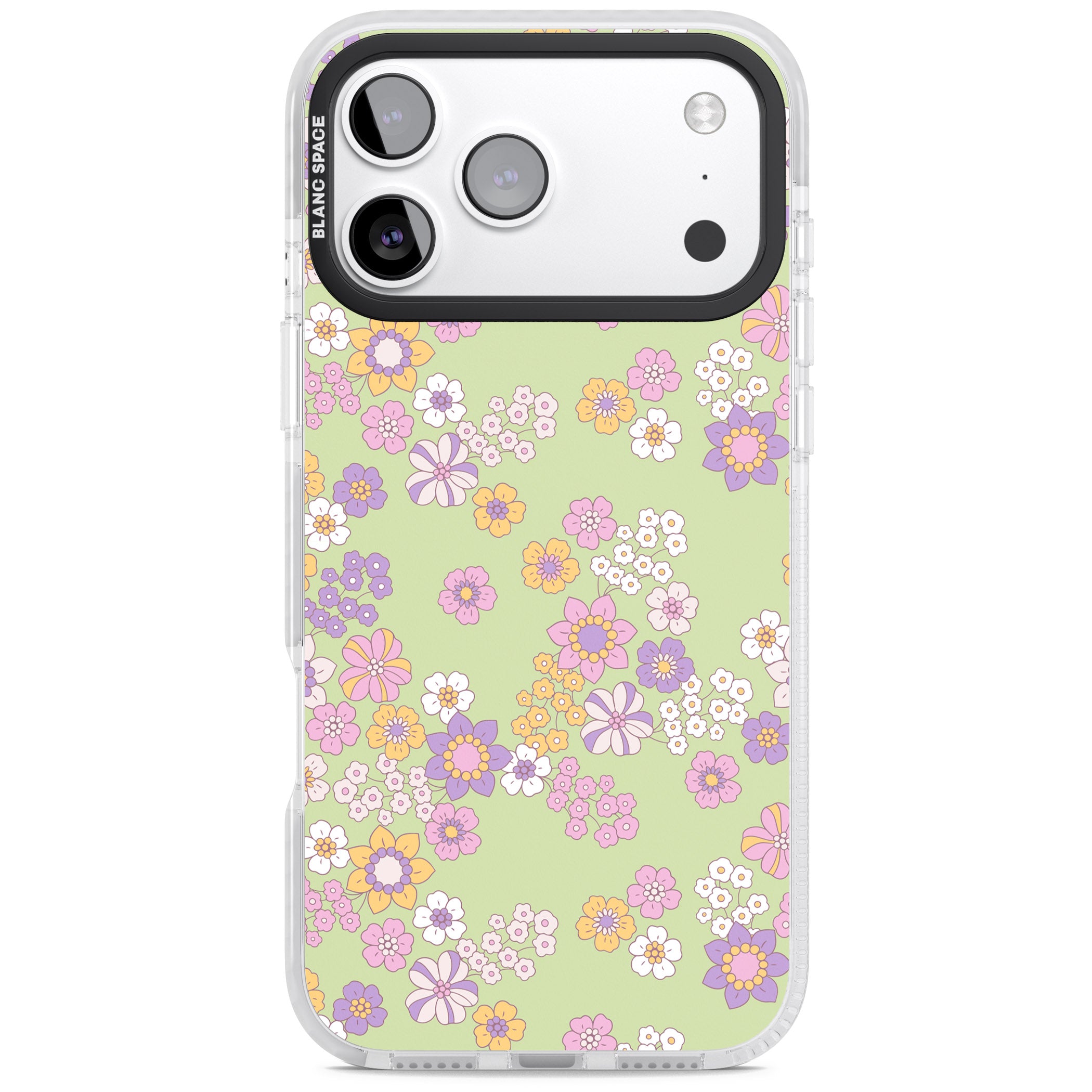Grass Green Flowers iPhone 17 Pro Max Impact Pro Clear Phone Case