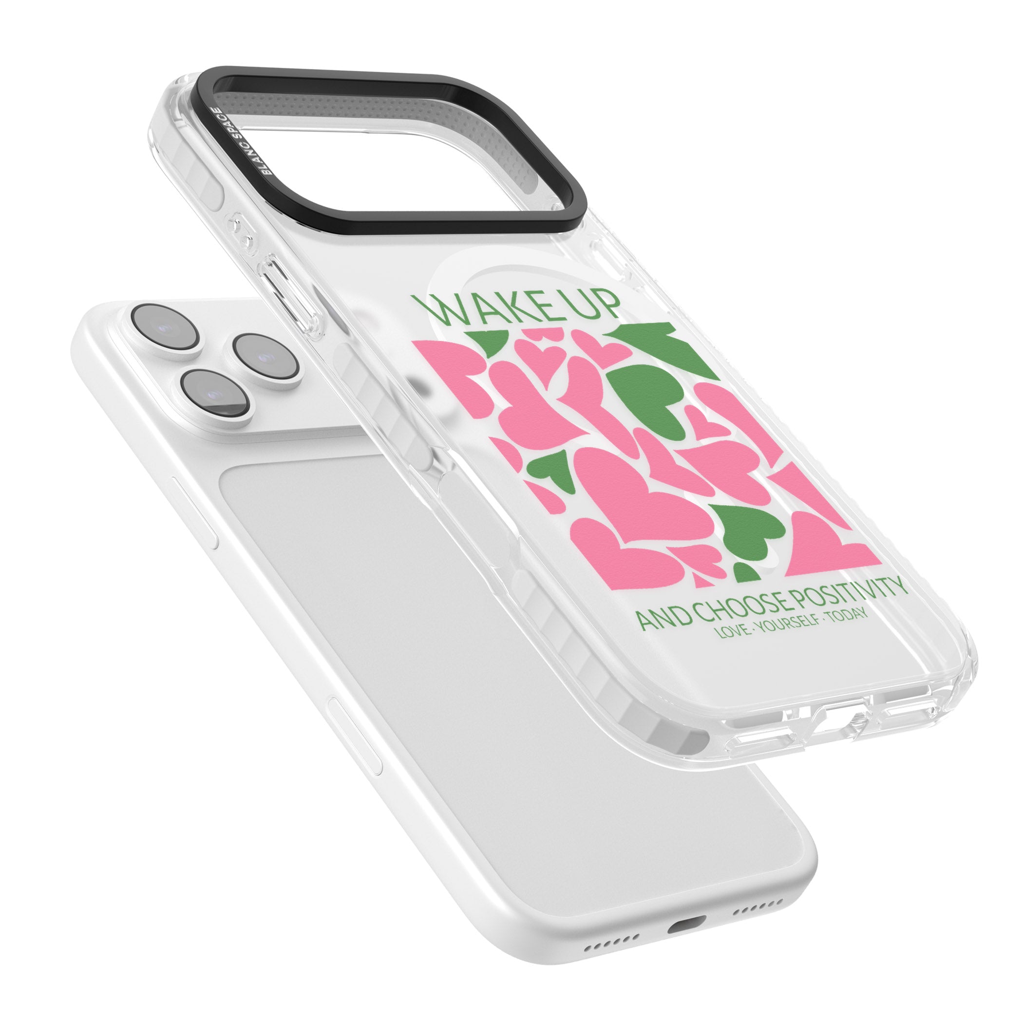 Wake Up And Choose Positivity iPhone 17 Pro Max Impact Pro Clear Phone Case Colours