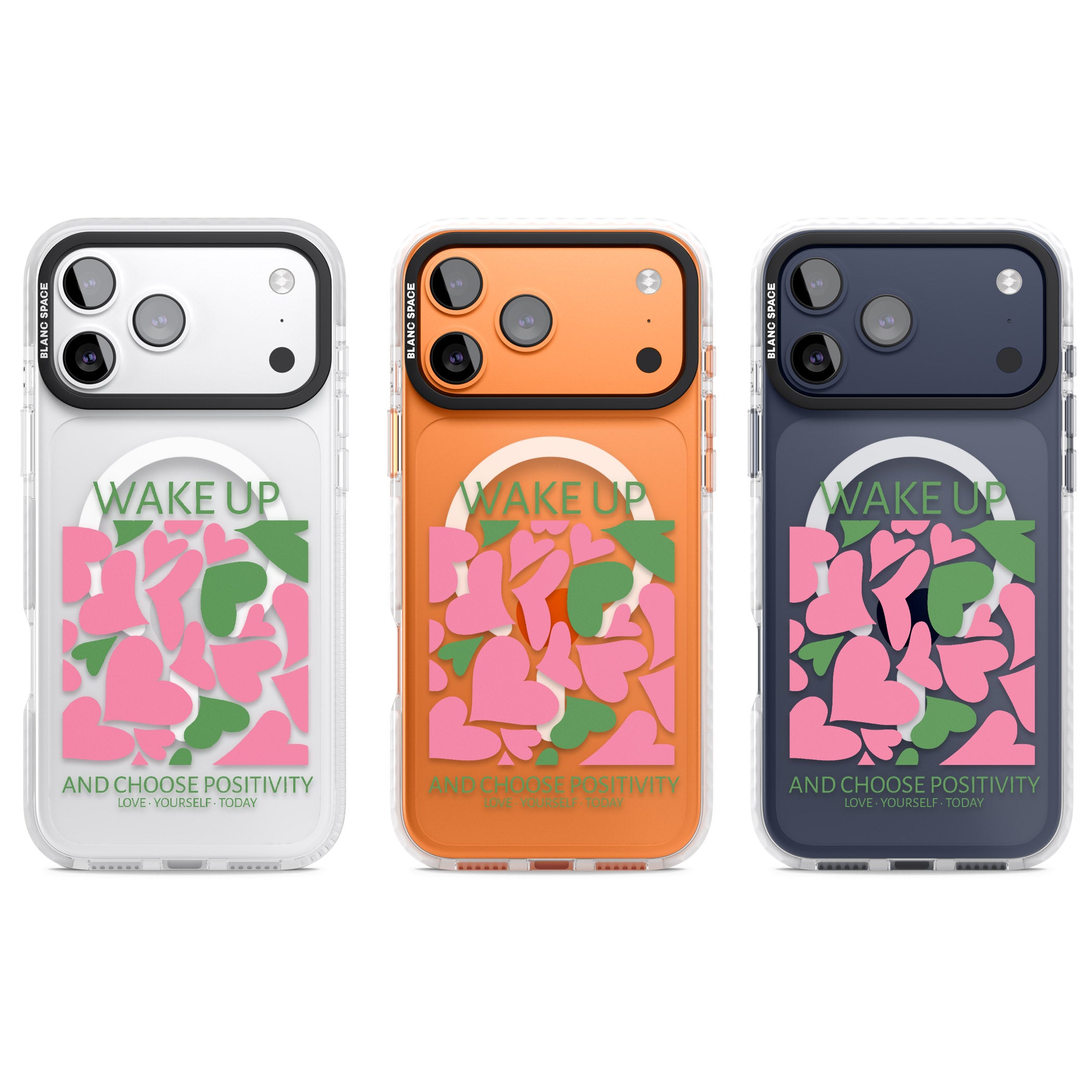 Wake Up And Choose Positivity iPhone 17 Pro Impact Pro Clear Phone Case APT Impact Protection