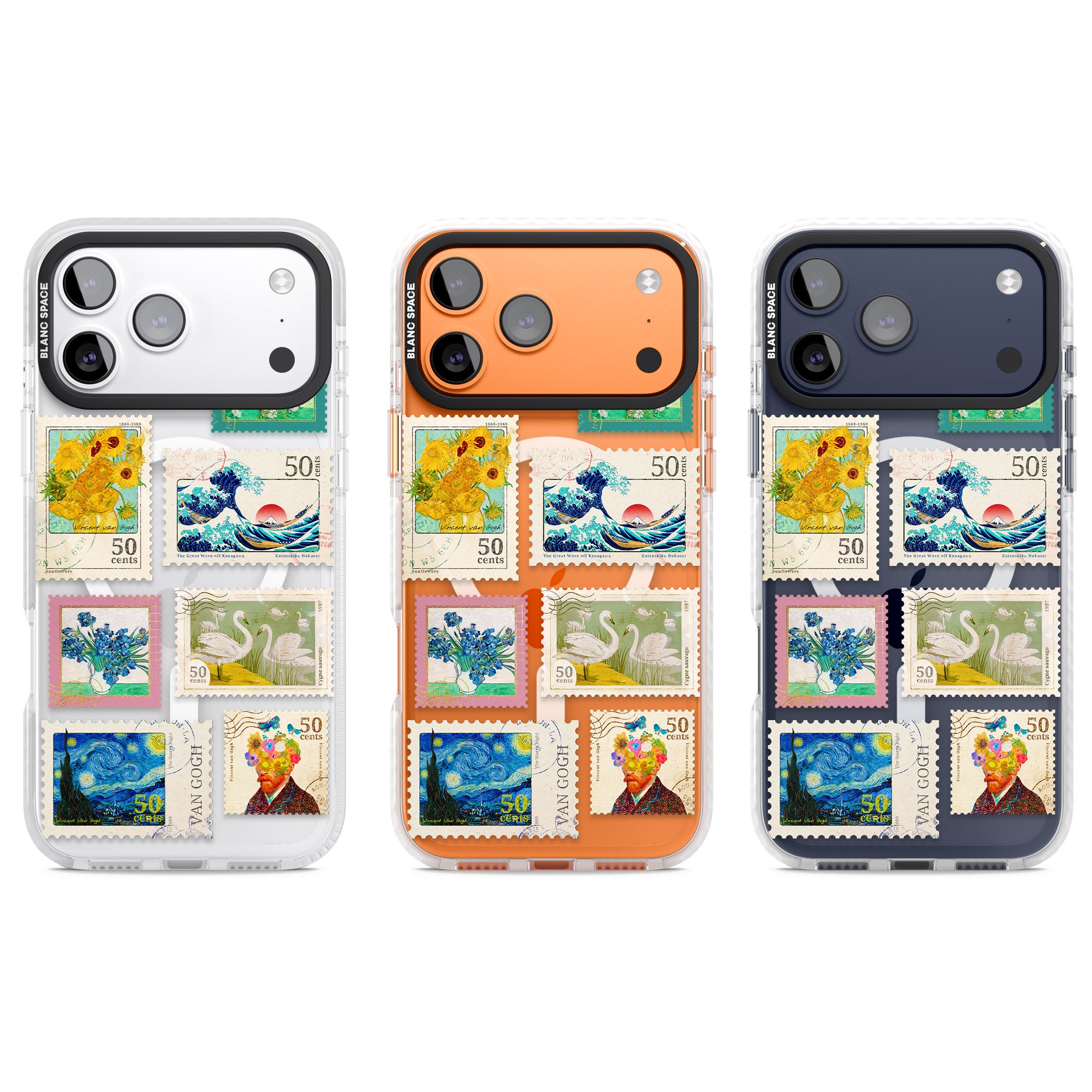 Vintage Art Stamps iPhone 17 Pro Impact Pro Clear Phone Case APT Impact Protection