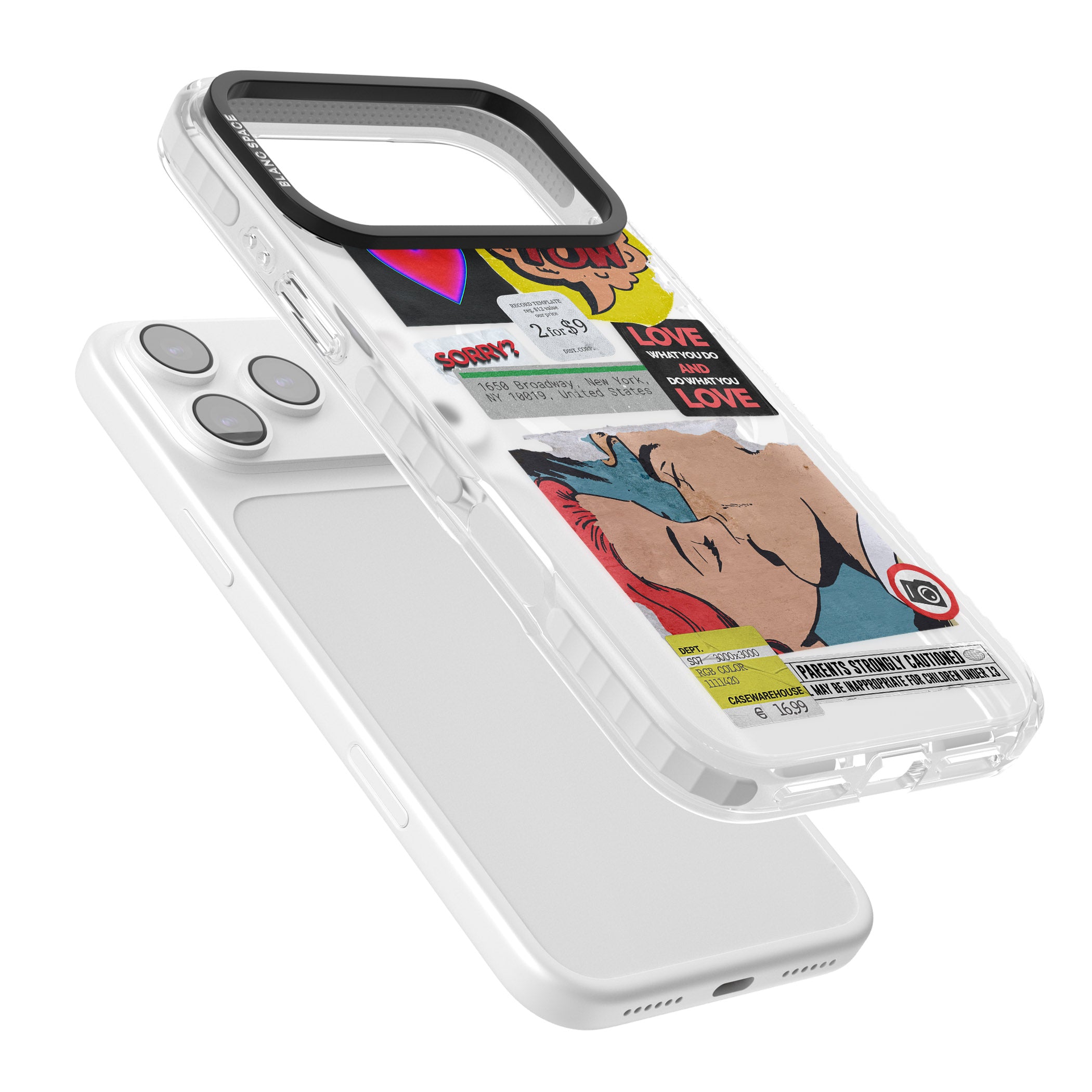 Retro Sticker Mix iPhone 17 Pro Max Impact Pro Clear Phone Case Colours