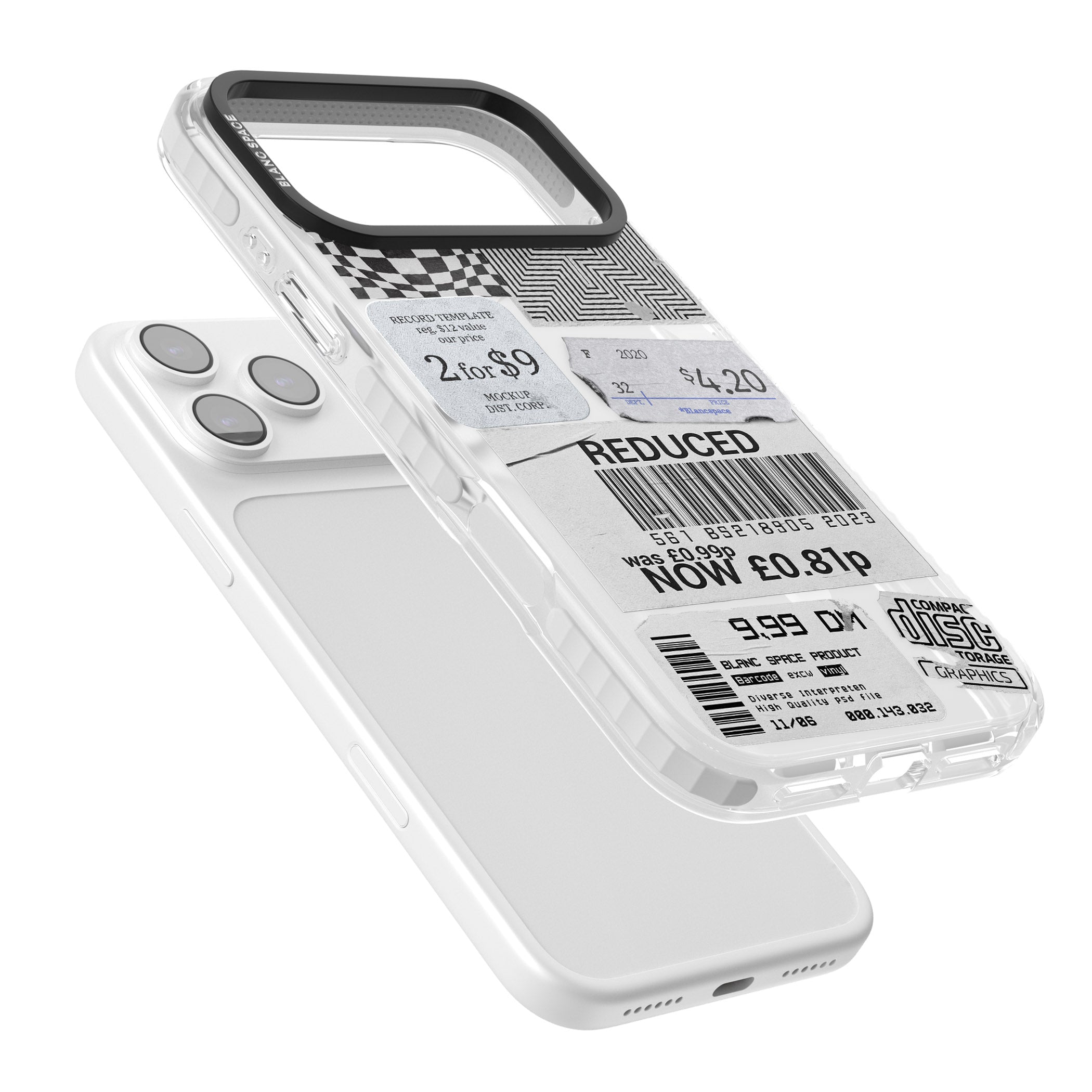 White Sticker Mix iPhone 17 Pro Max Impact Pro Clear Phone Case Colours