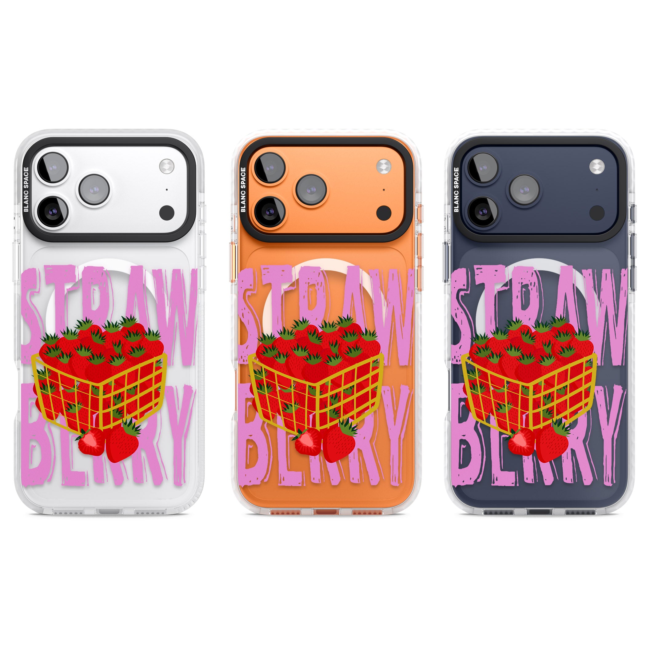 Strawberry Basket iPhone 17 Pro Impact Pro Clear Phone Case APT Impact Protection
