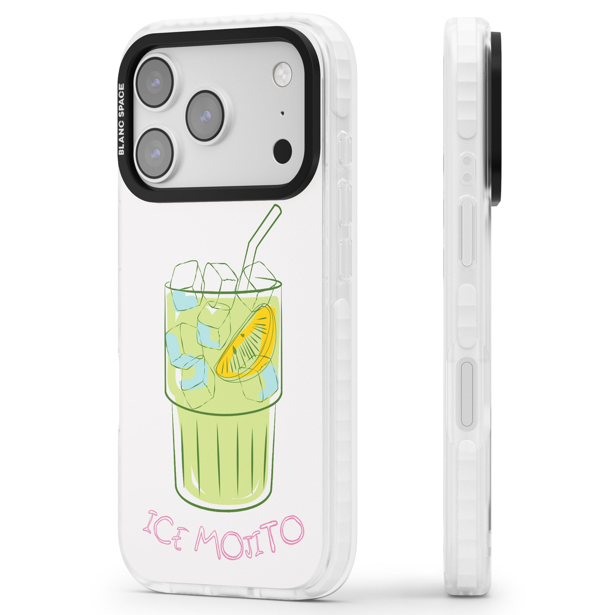 Ice Mojito iPhone 17 Pro Max Impact Pro Clear Phone Case Side Profile