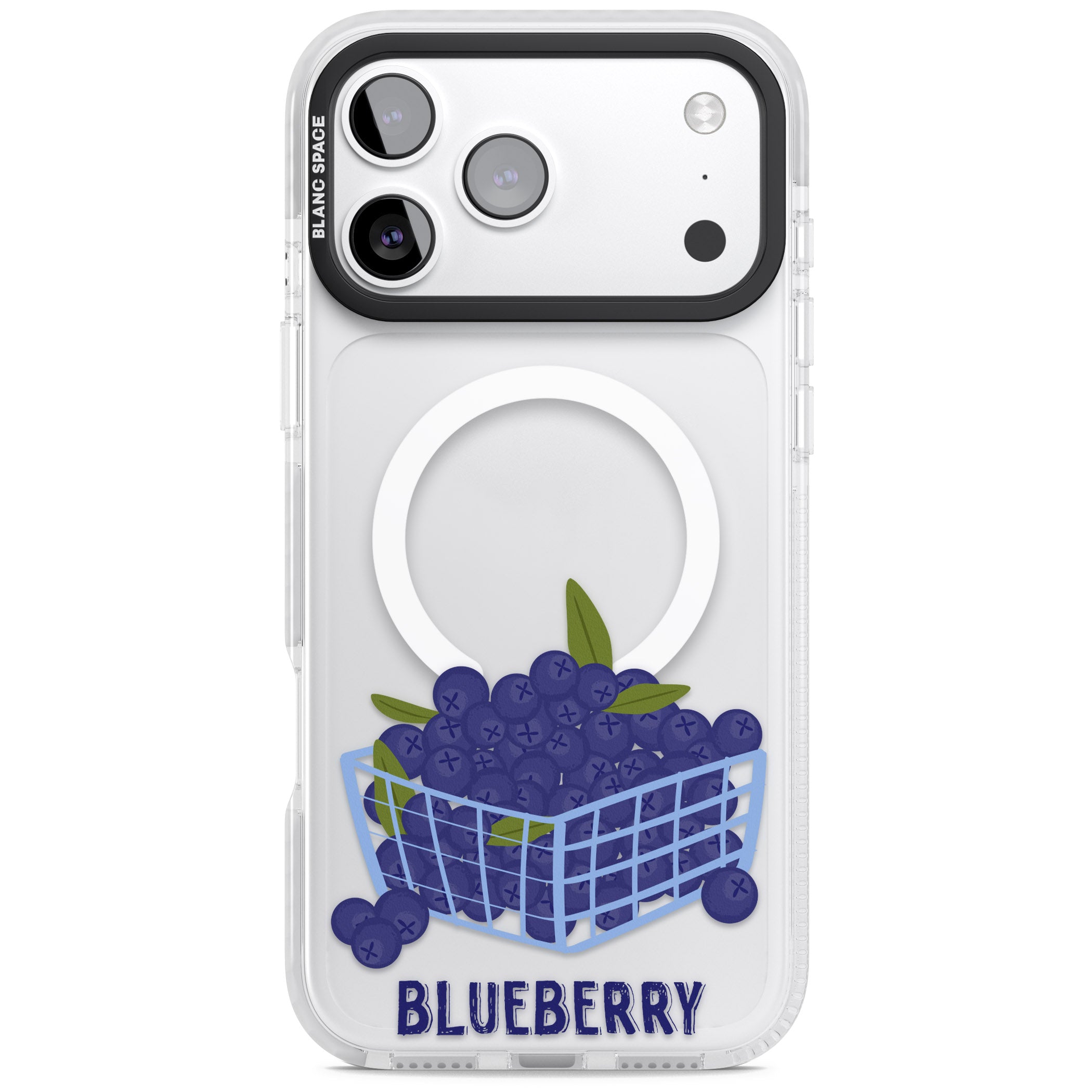 Blueberry Basket iPhone 17 Pro Max Impact Pro Clear Phone Case