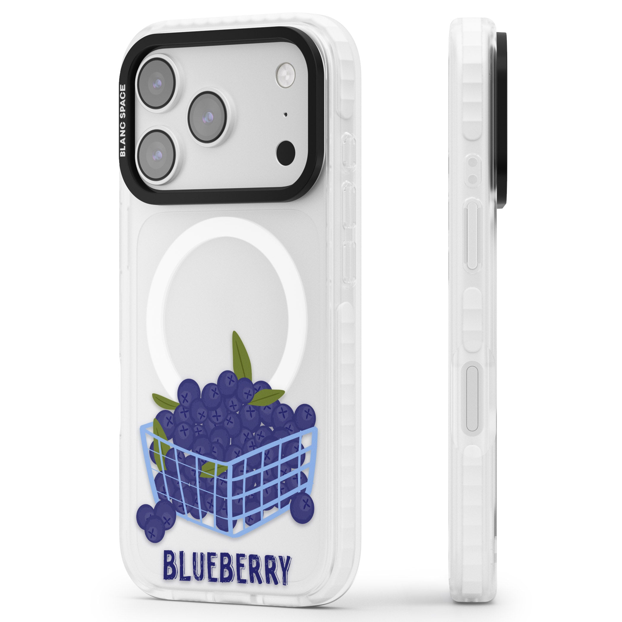 Blueberry Basket iPhone 17 Pro Max Impact Pro Clear Phone Case Side Profile