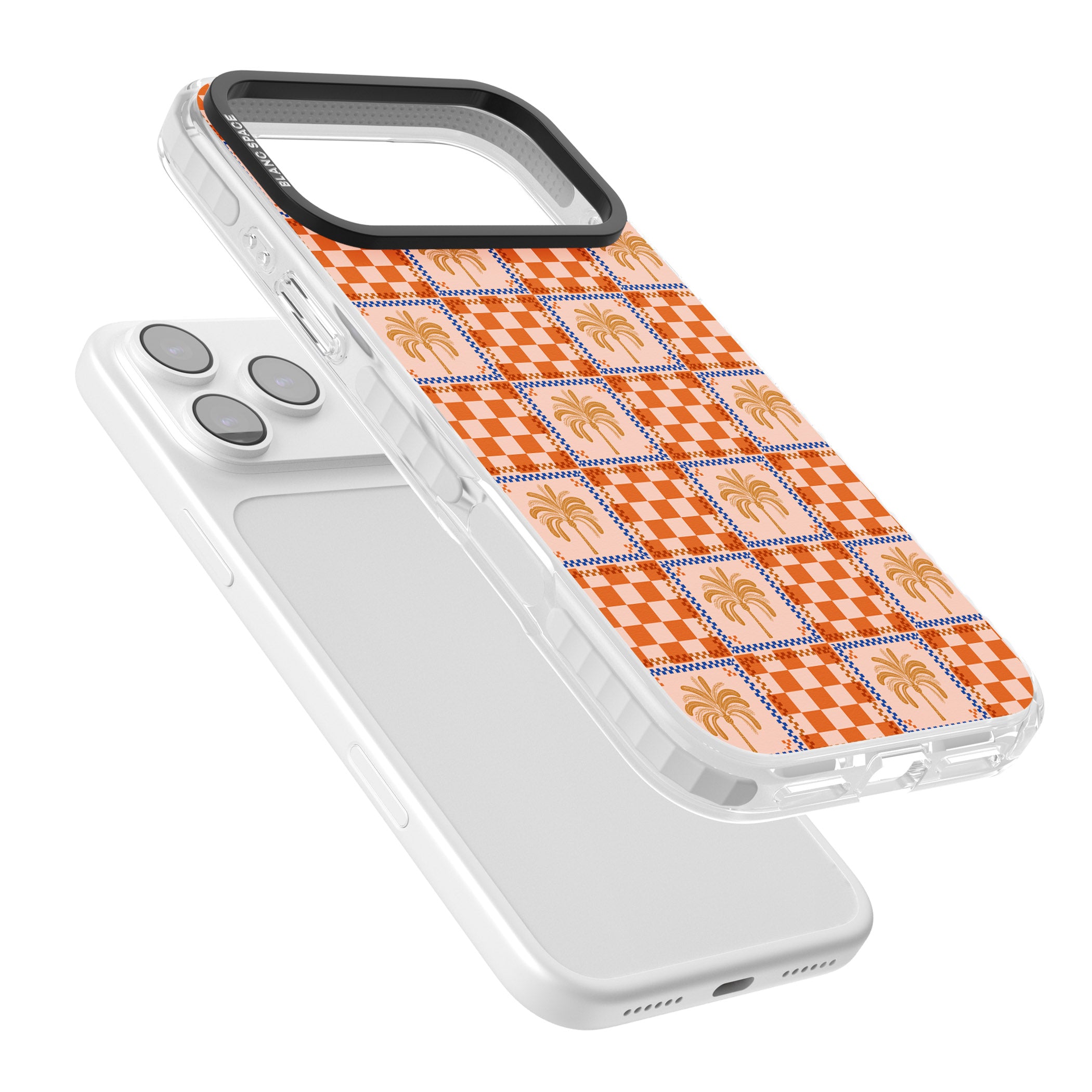 Terracotta Summer Checked iPhone 17 Pro Max Impact Pro Clear Phone Case Colours