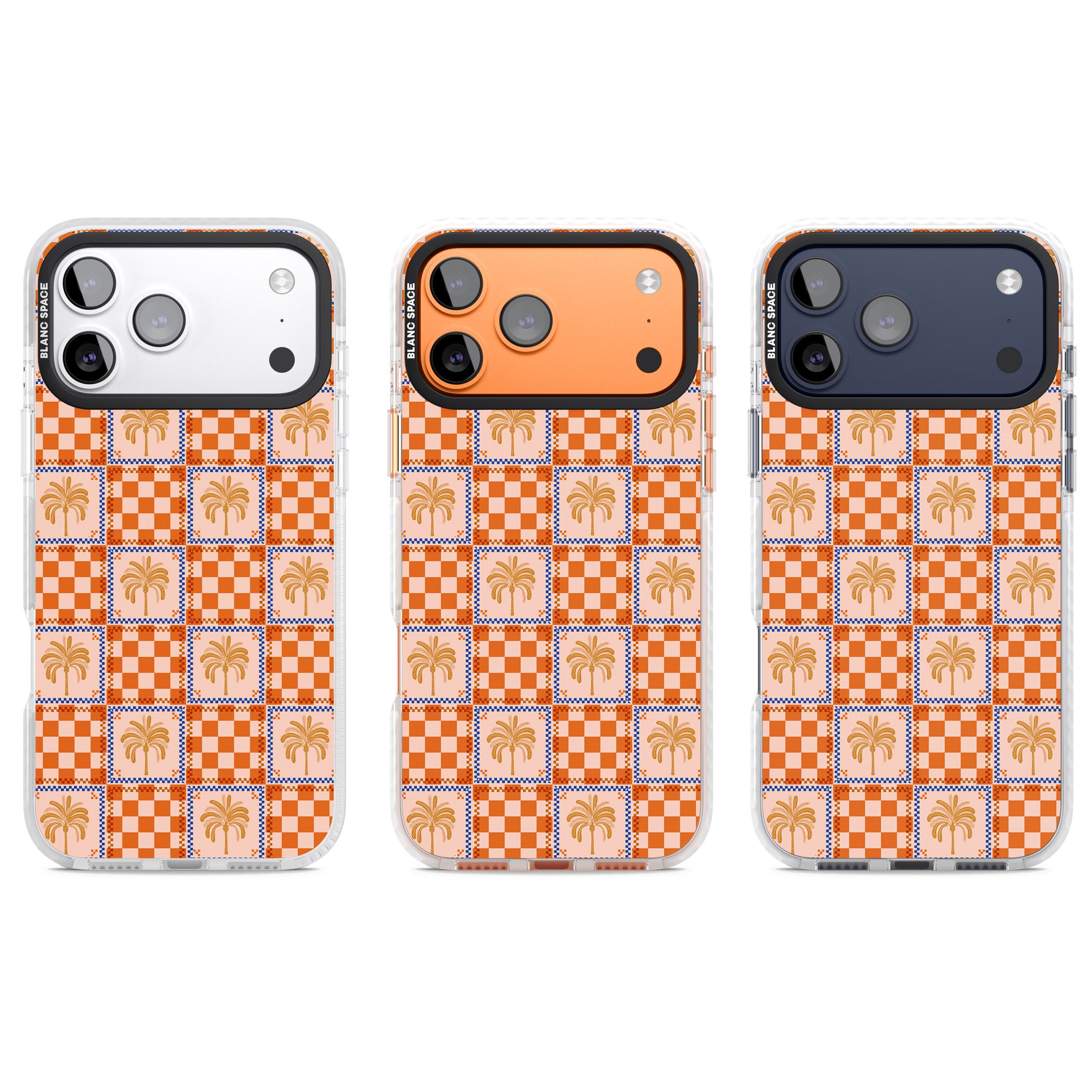 Terracotta Summer Checked iPhone 17 Pro Impact Pro Clear Phone Case APT Impact Protection