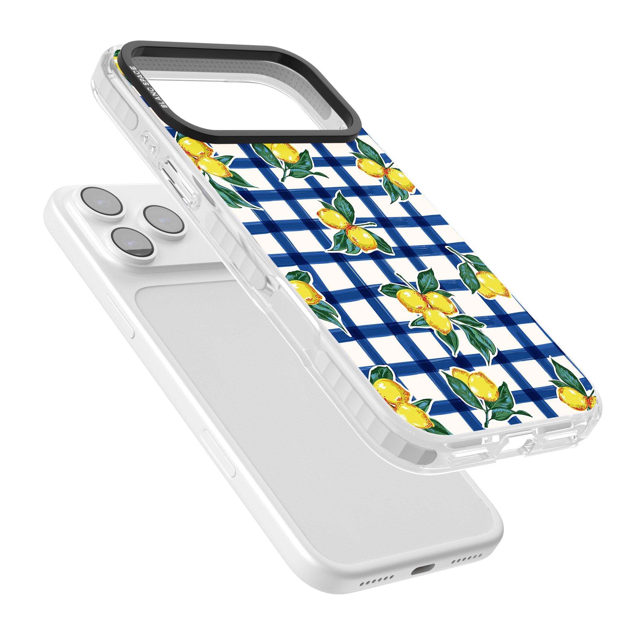 Lemon Gingham iPhone 17 Pro Max Impact Pro Clear Phone Case Colours