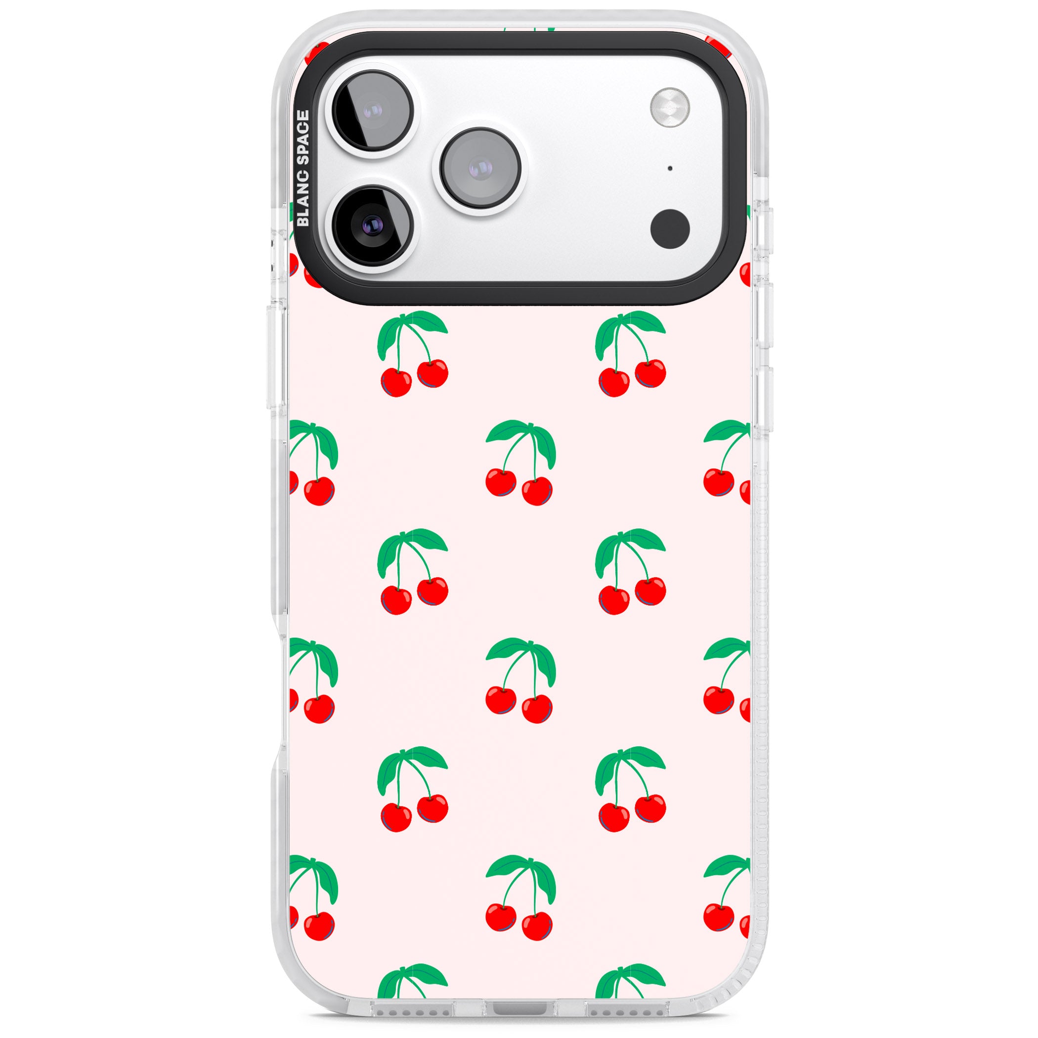 Cute Cherry Pattern iPhone 17 Pro Max Impact Pro Clear Phone Case