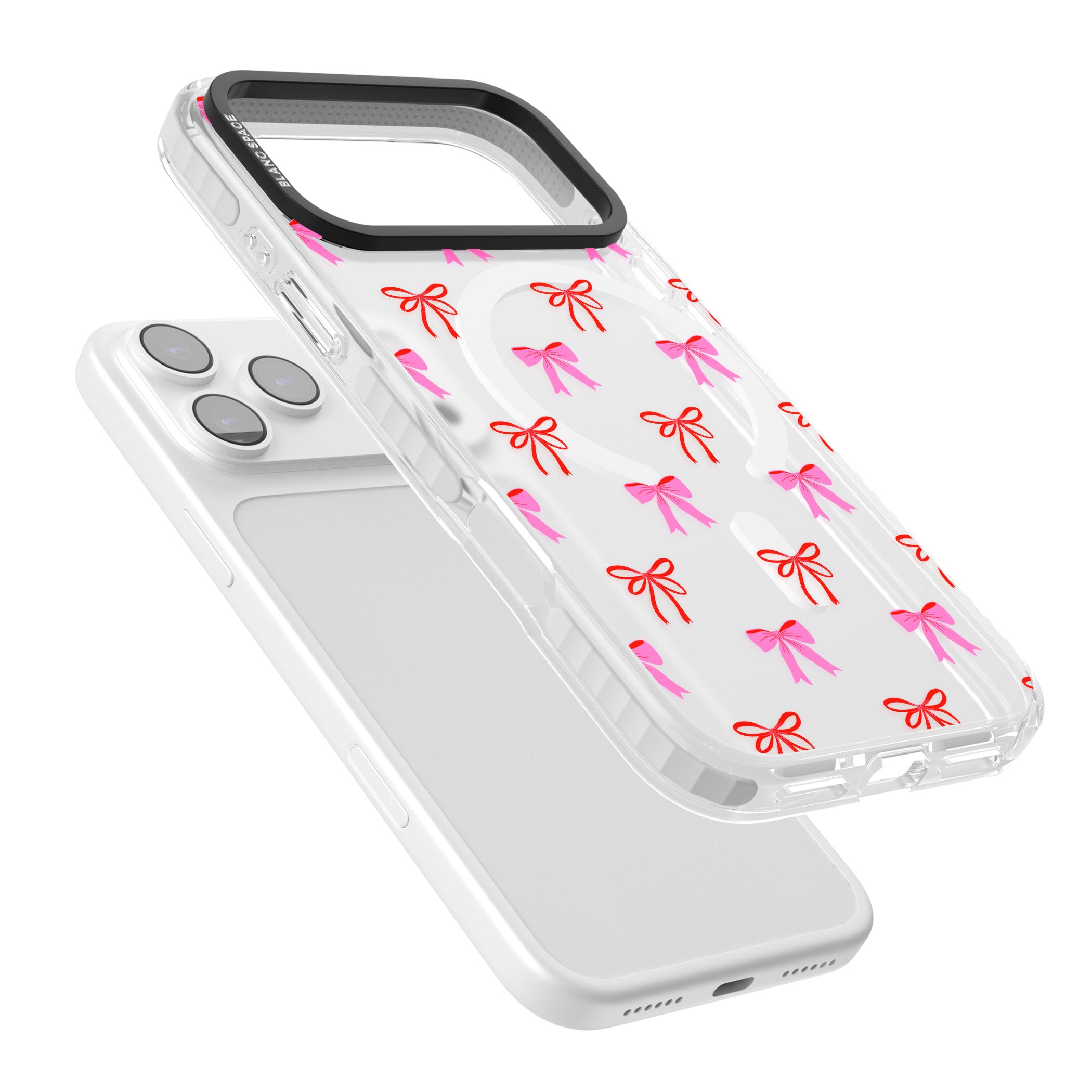 Cute Bow Pattern iPhone 17 Pro Max Impact Pro Clear Phone Case Colours