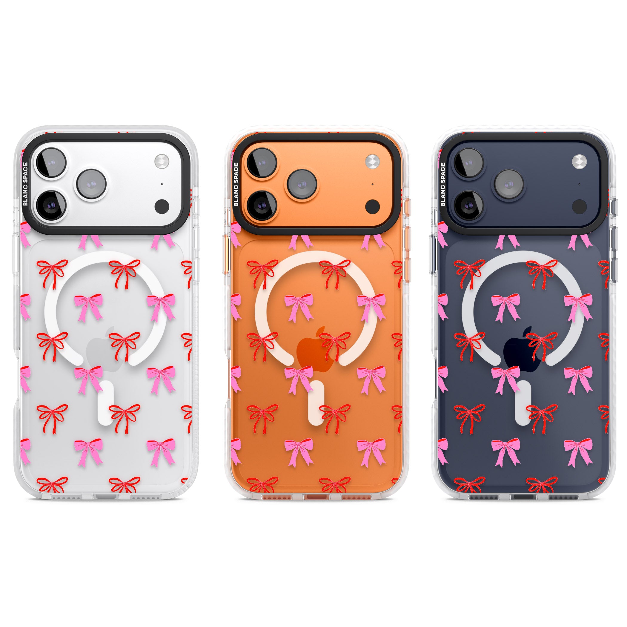 Cute Bow Pattern iPhone 17 Pro Impact Pro Clear Phone Case APT Impact Protection