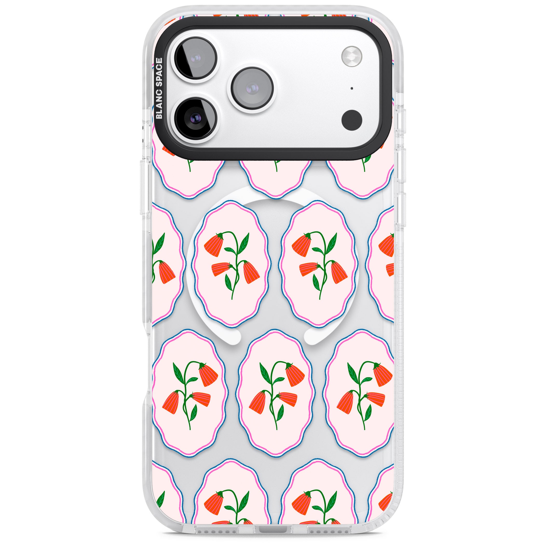Rose Stamps iPhone 17 Pro Max Impact Pro Clear Phone Case