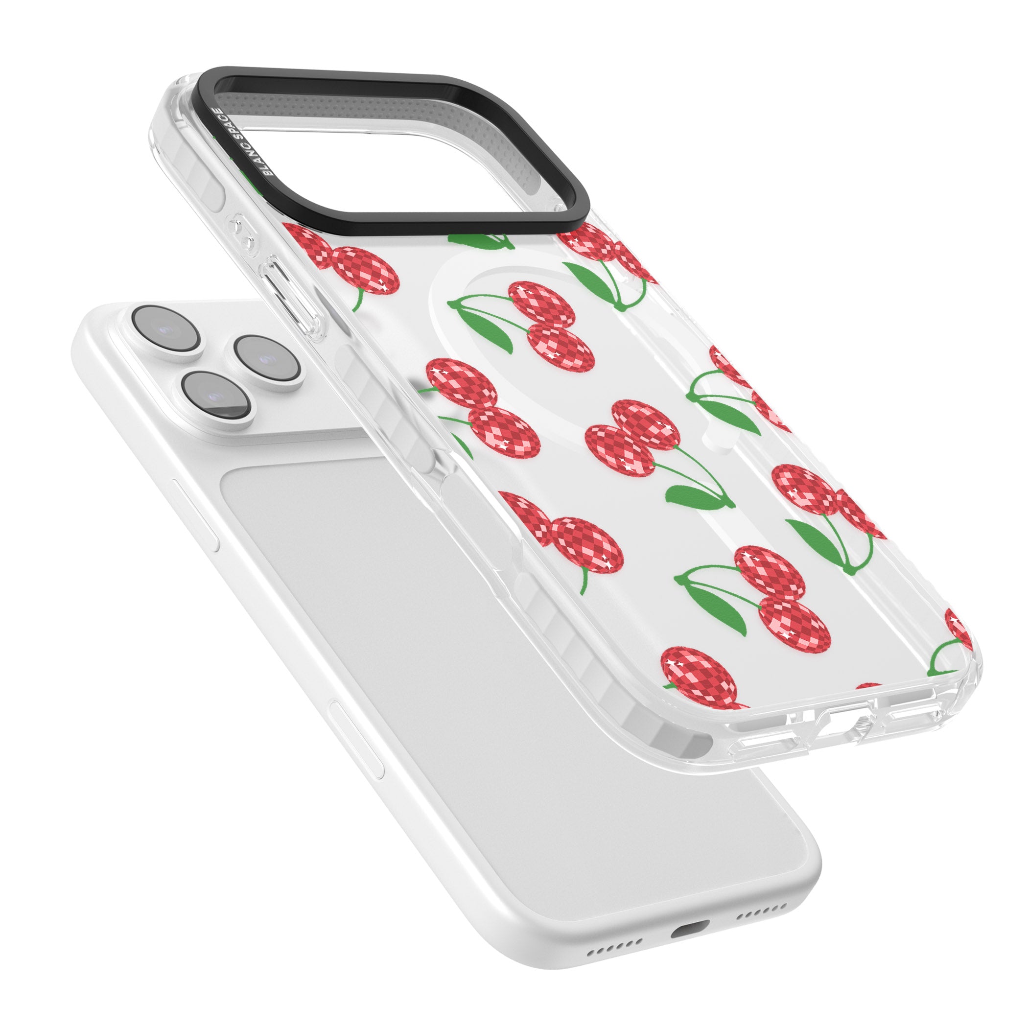 Disco Cherry Pattern iPhone 17 Pro Max Impact Pro Clear Phone Case Colours