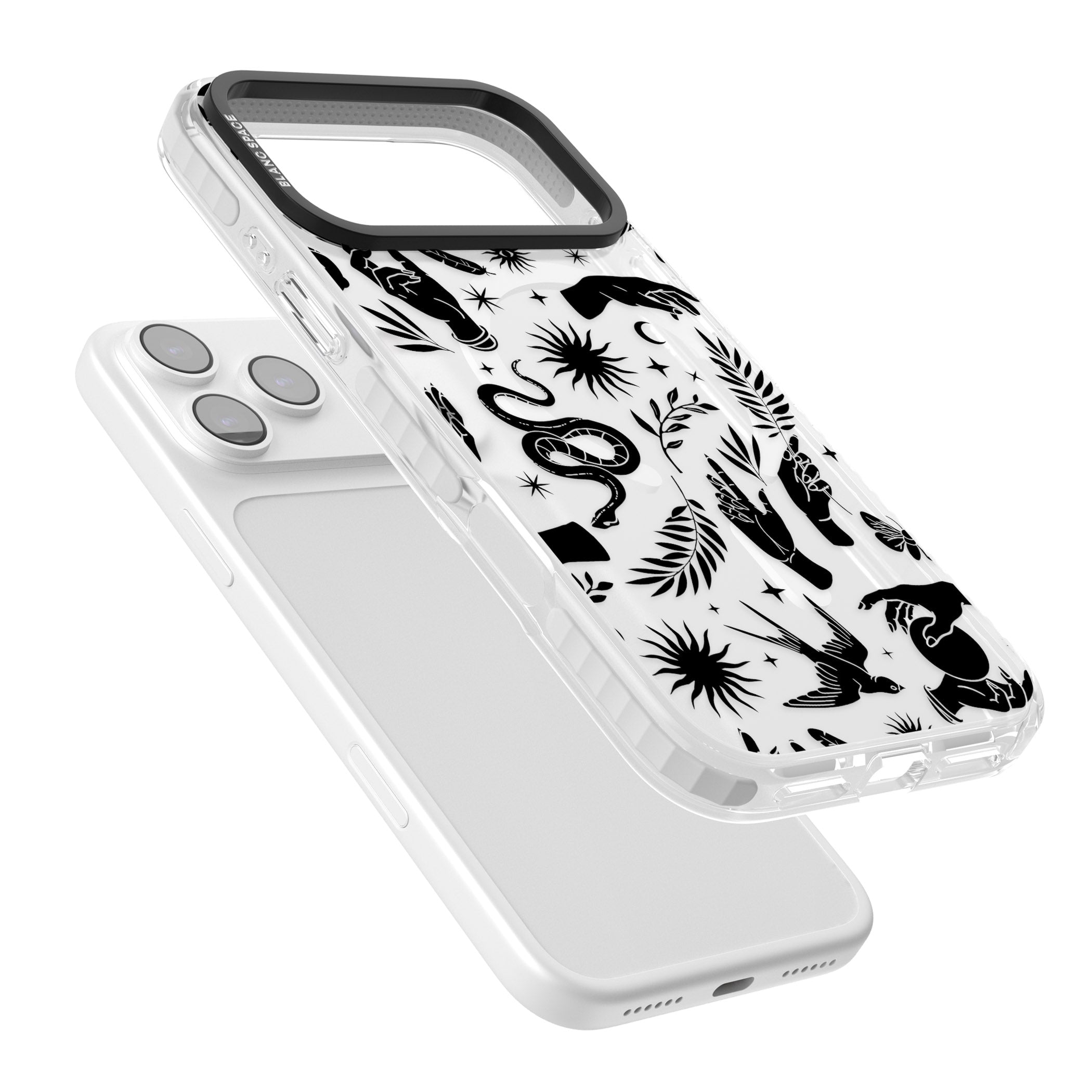 Celestial Pattern (Black) iPhone 17 Pro Max Impact Pro Clear Phone Case Colours