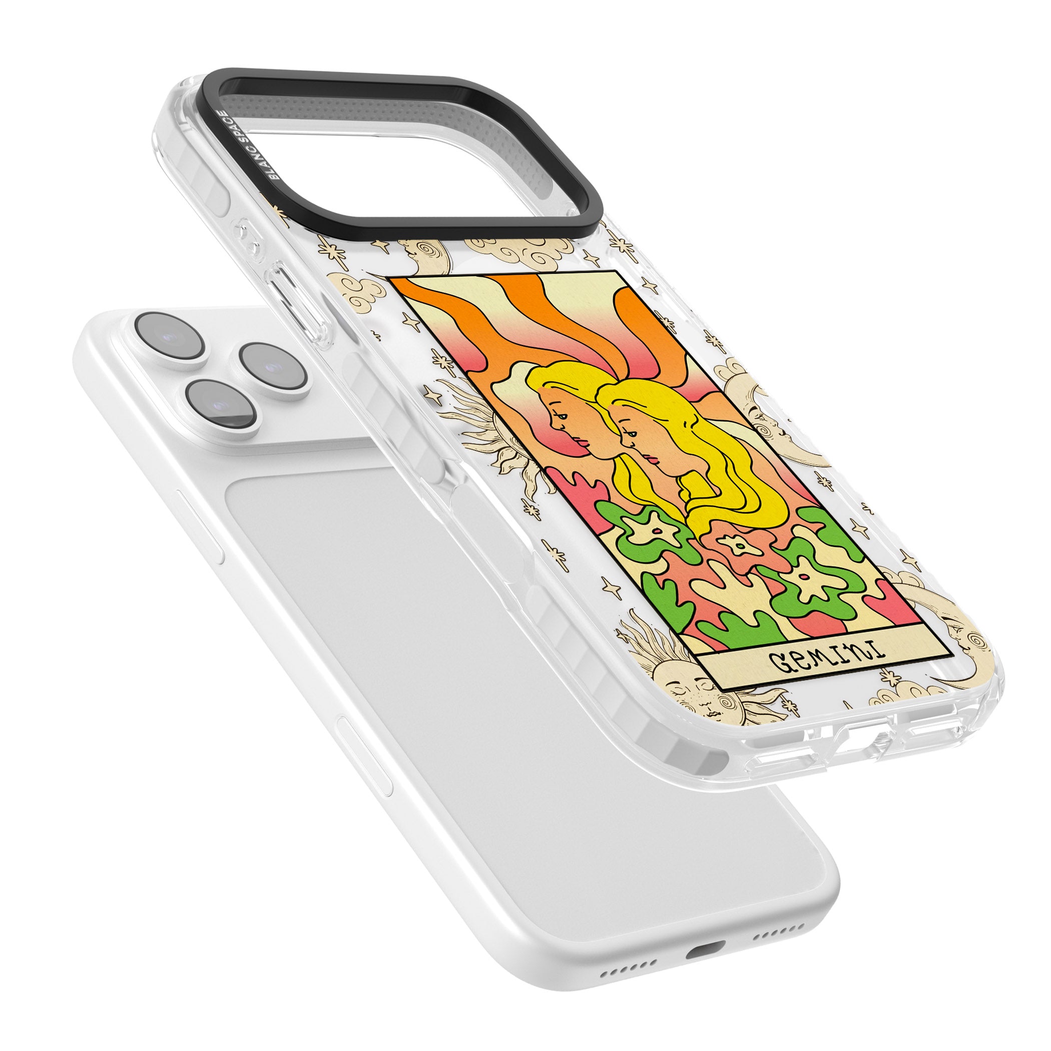 Celestial Zodiac Gemini iPhone 17 Pro Max Impact Pro Clear Phone Case Colours