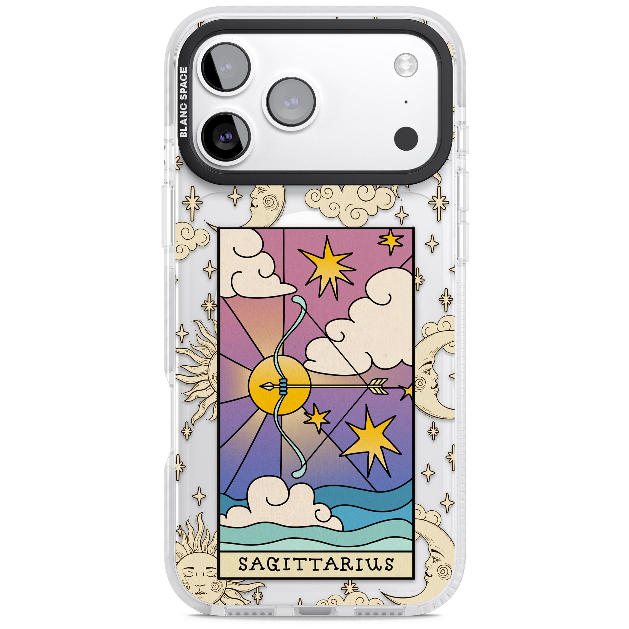 Celestial Zodiac Sagittarius iPhone 17 Pro Max Impact Pro Clear Phone Case