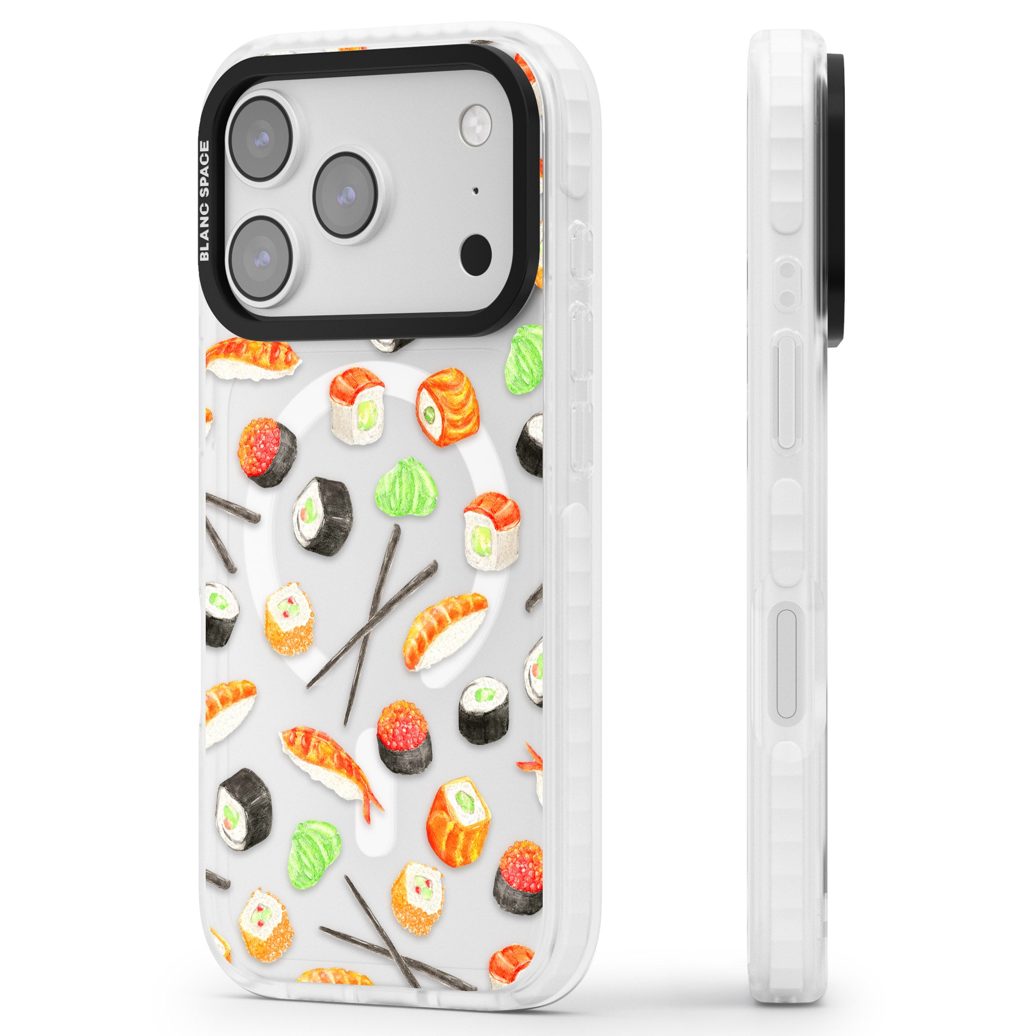 Sushi iPhone 17 Pro Max Impact Pro Clear Phone Case Side Profile