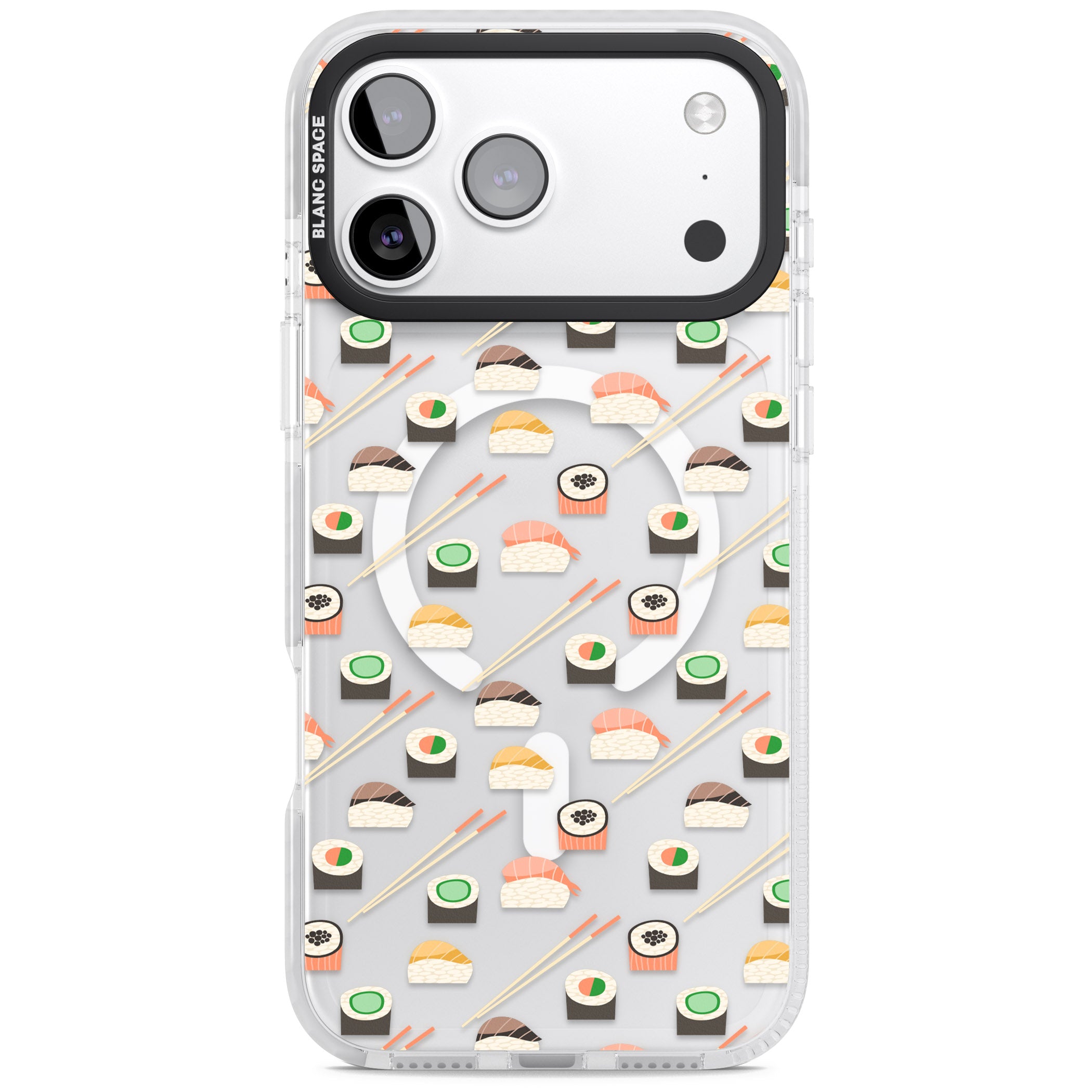 Sushi & Chopsticks Pattern iPhone 17 Pro Max Impact Pro Clear Phone Case